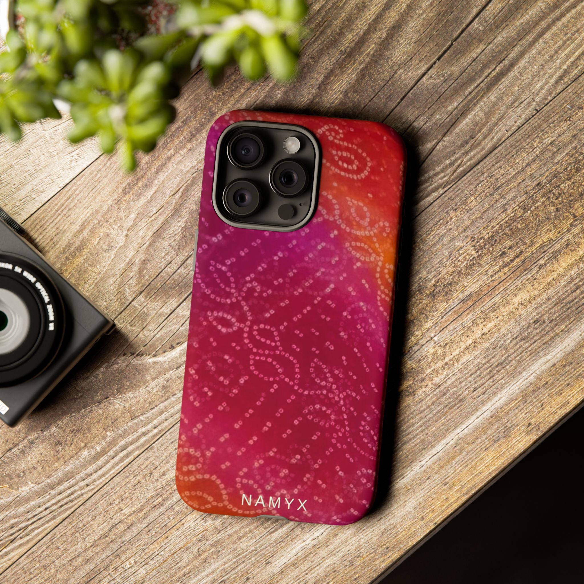 Floral Bandana Tough Case — Protective Phone Case with Pink Orange Paisley Design