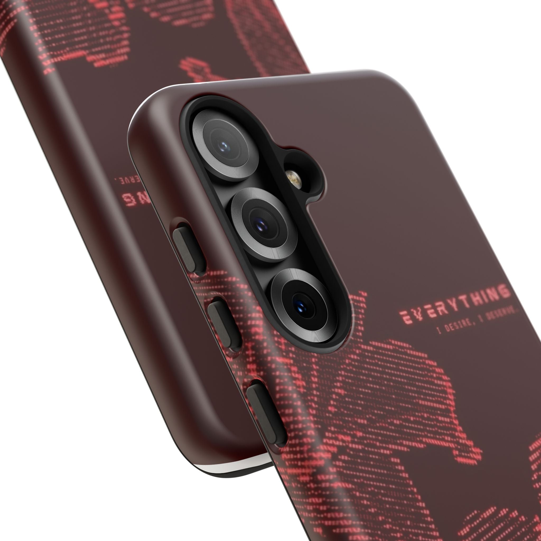 Floral Tough Phone Case — 'Everything' Burgundy Protective Cover