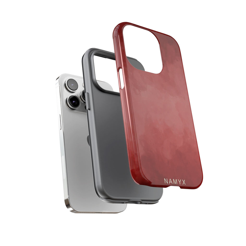Red Watercolor Tough Phone Case — Durable Protective iPhone Cover