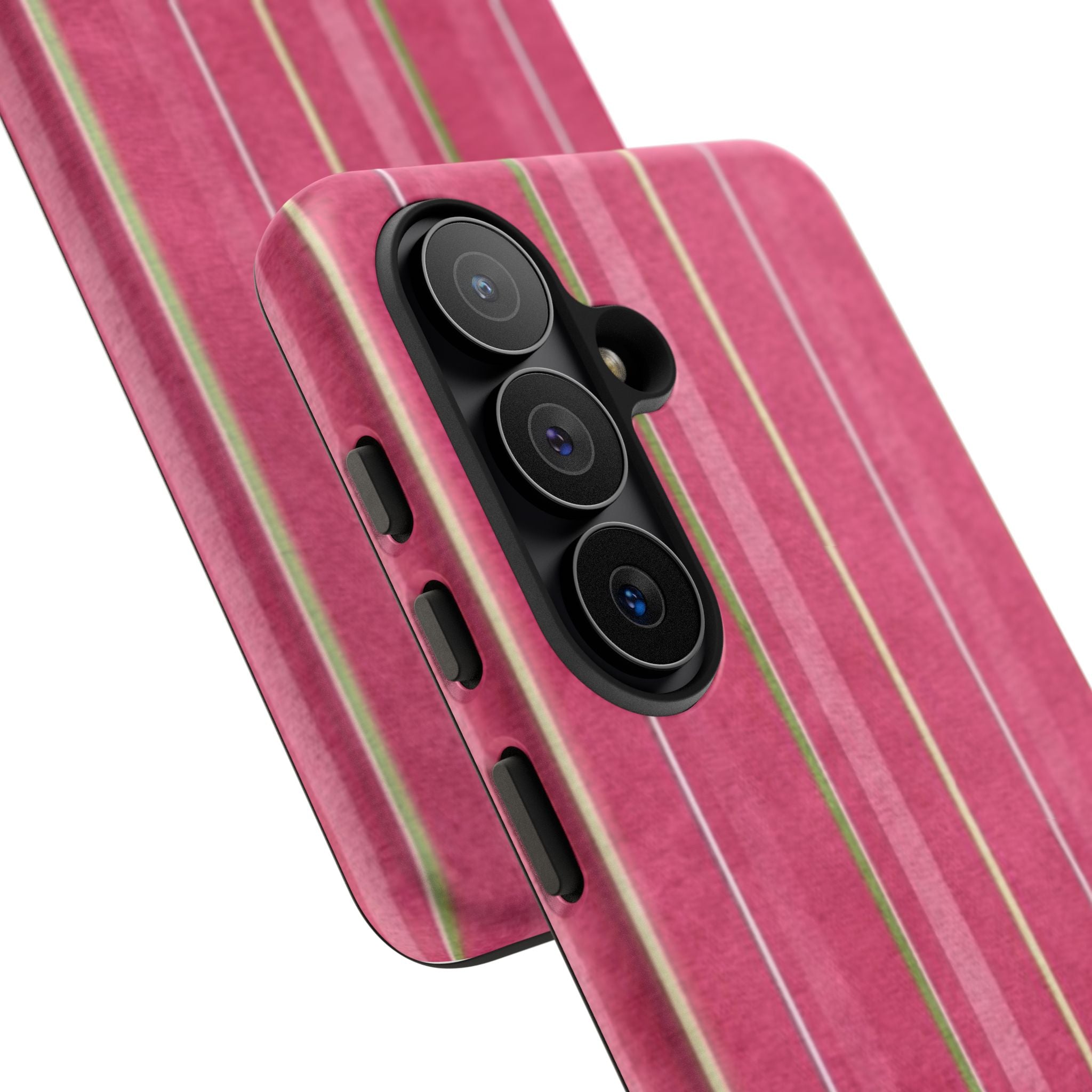 Pink Vertical Stripe Tough Phone Case — Durable Protective iPhone Cover with Subtle Vintage Stripes