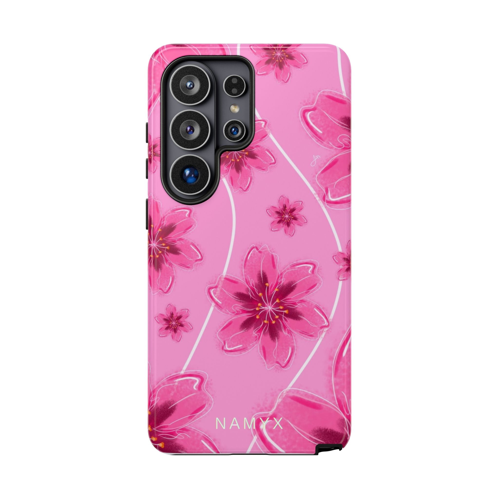 Pink Cherry Blossom Tough Phone Case — Floral Protective Cover