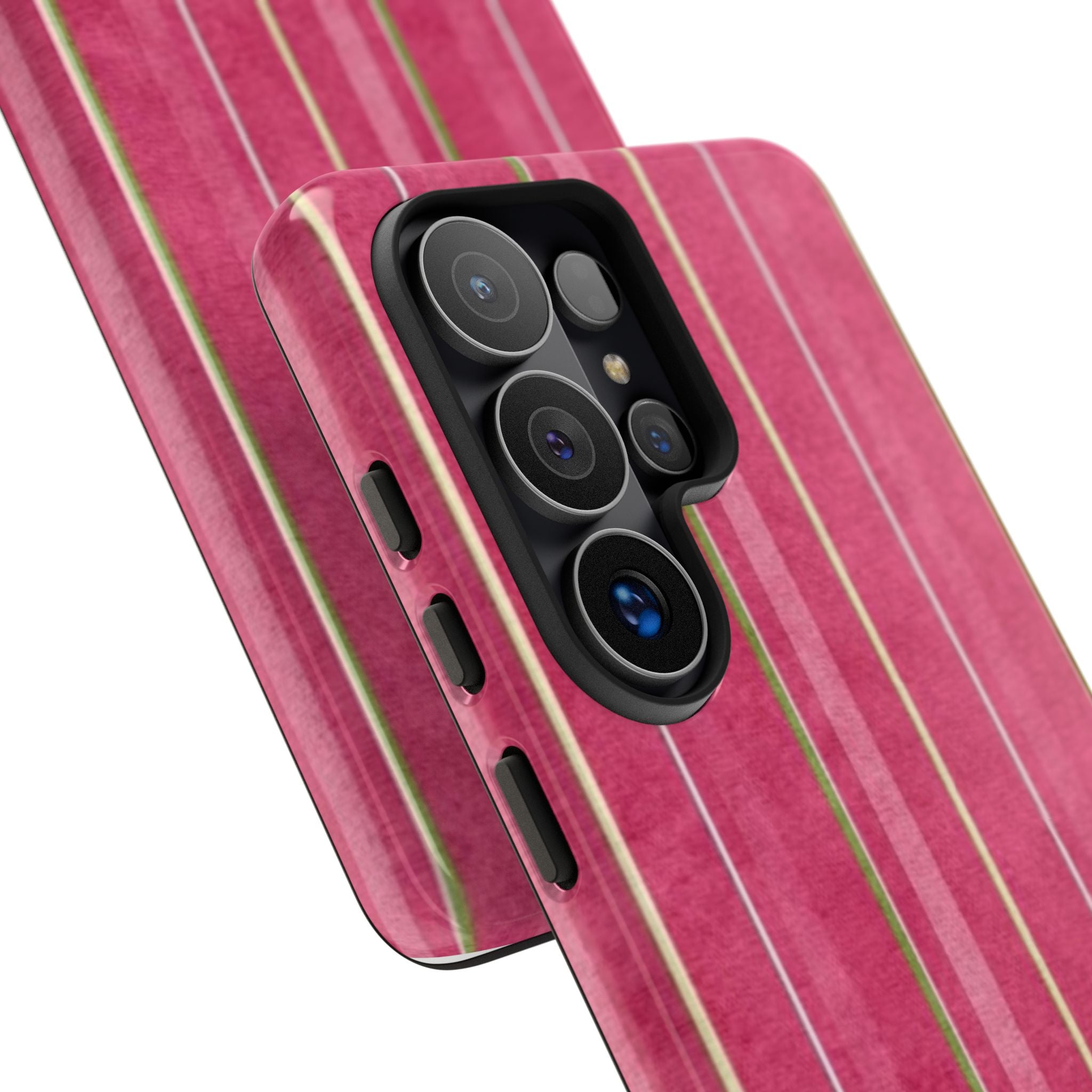 Pink Vertical Stripe Tough Phone Case — Durable Protective iPhone Cover with Subtle Vintage Stripes