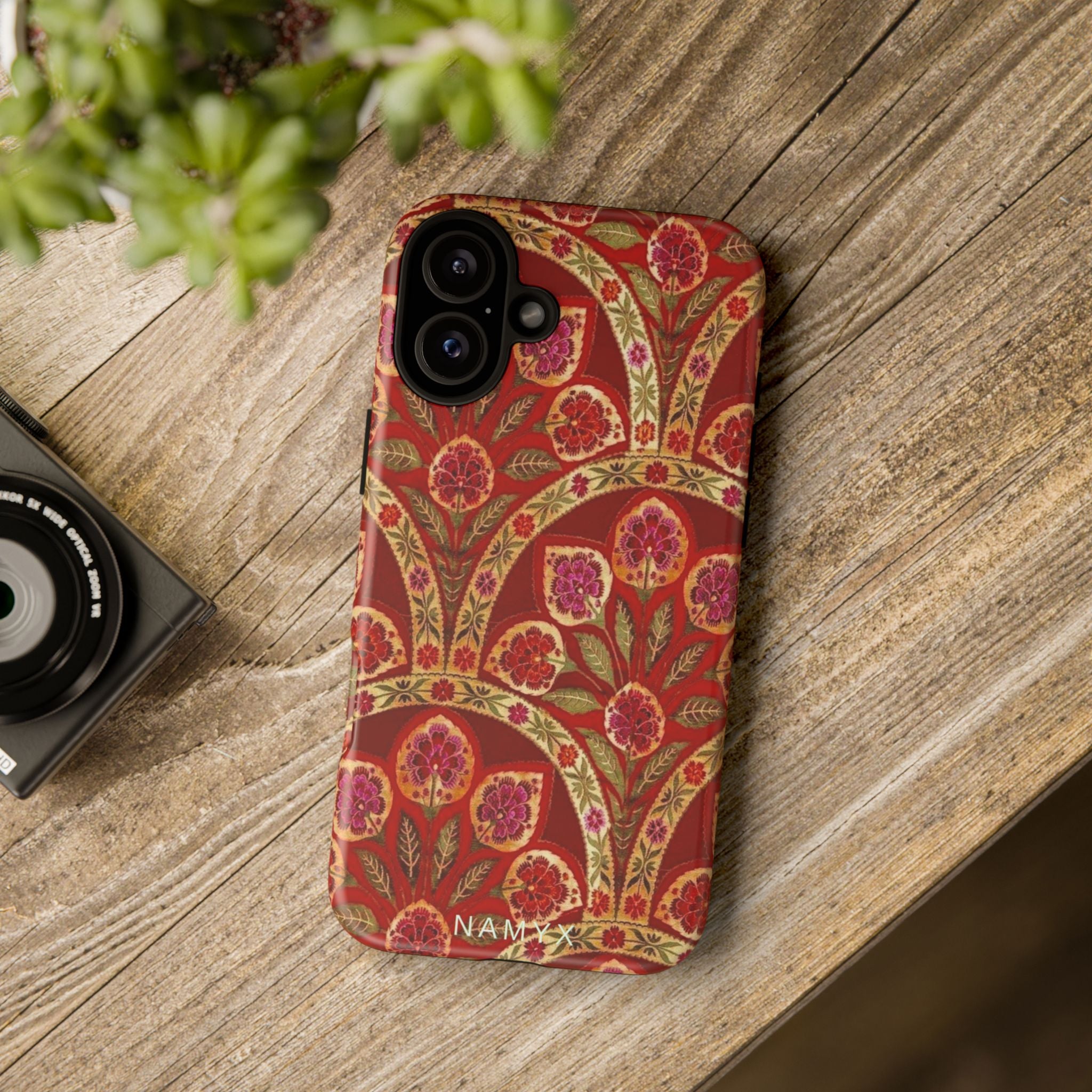 Floral Paisley Tough Phone Case — Red Gold Vintage Pattern