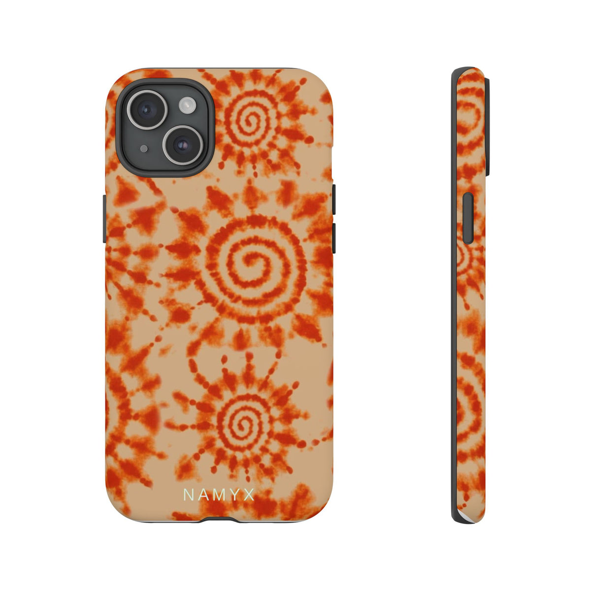 Tie-Dye Spiral Tough Phone Case — Orange Retro Protective Case
