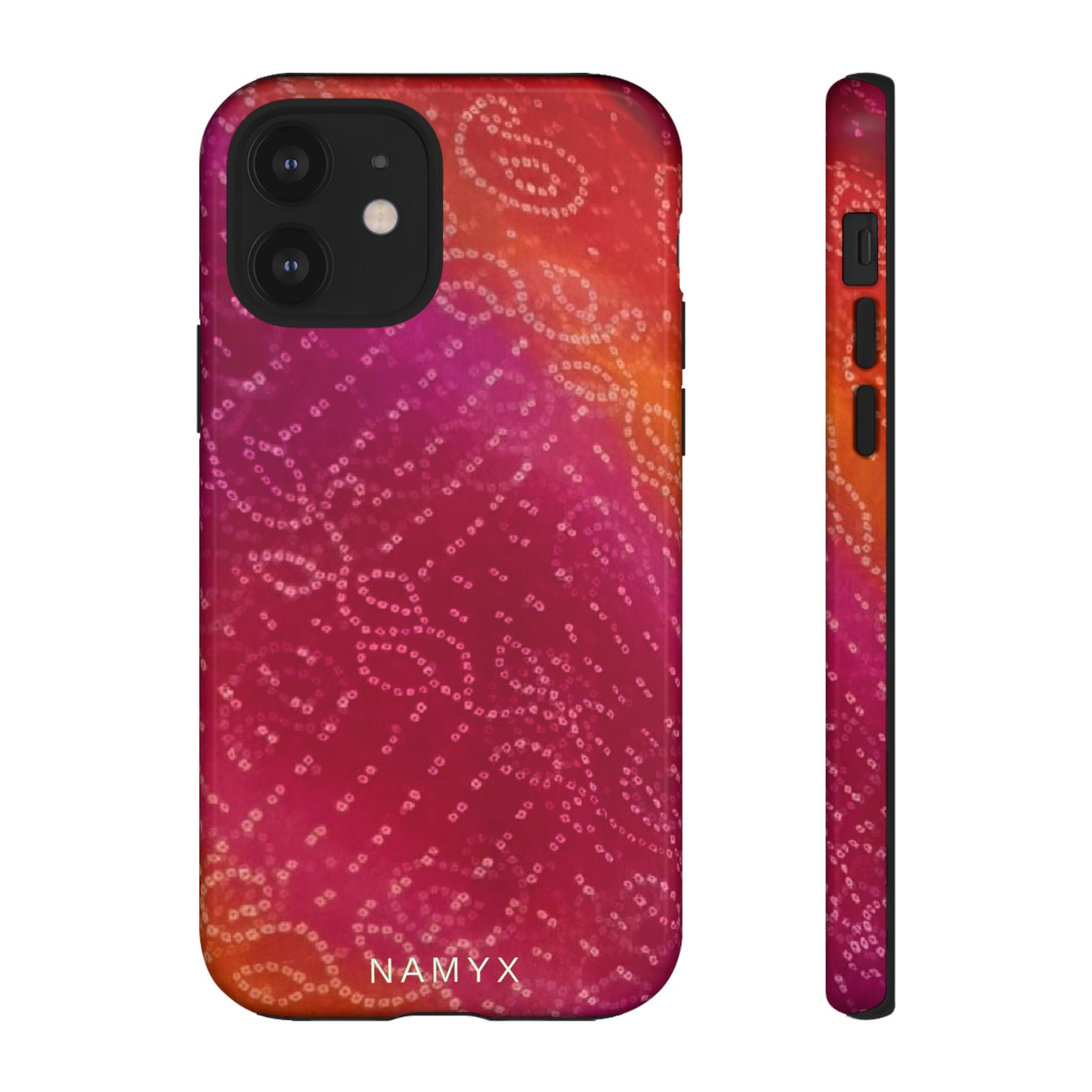 Floral Bandana Tough Case — Protective Phone Case with Pink Orange Paisley Design