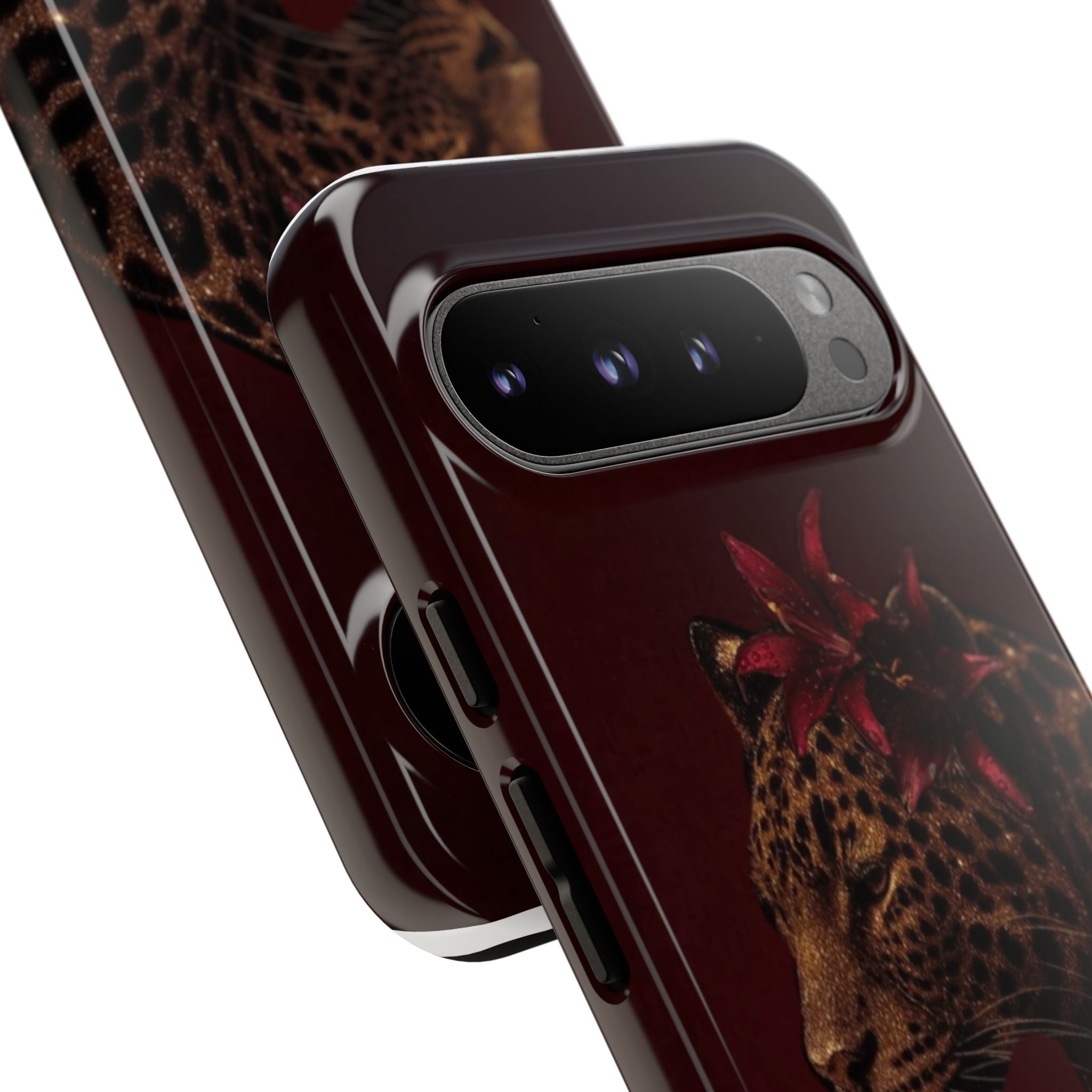 Leopard Floral Tough Phone Case