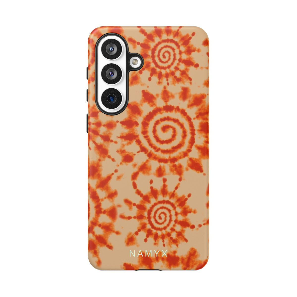 Tie-Dye Spiral Tough Phone Case — Orange Retro Protective Case