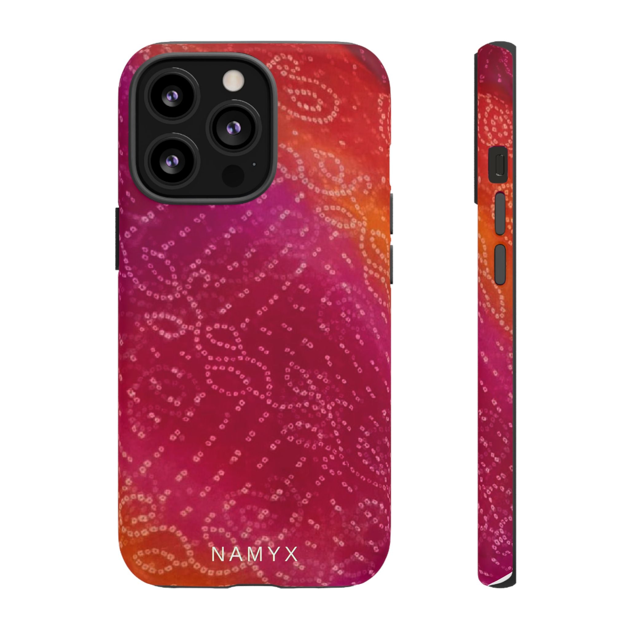 Floral Bandana Tough Case — Protective Phone Case with Pink Orange Paisley Design