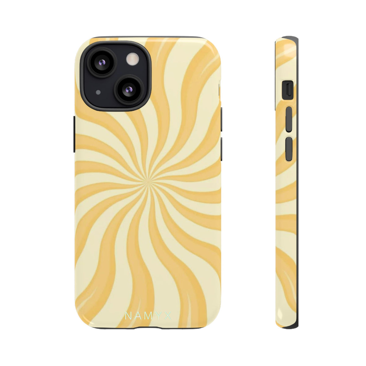 Phone Case — Retro Yellow Swirl Tough Protective Cover