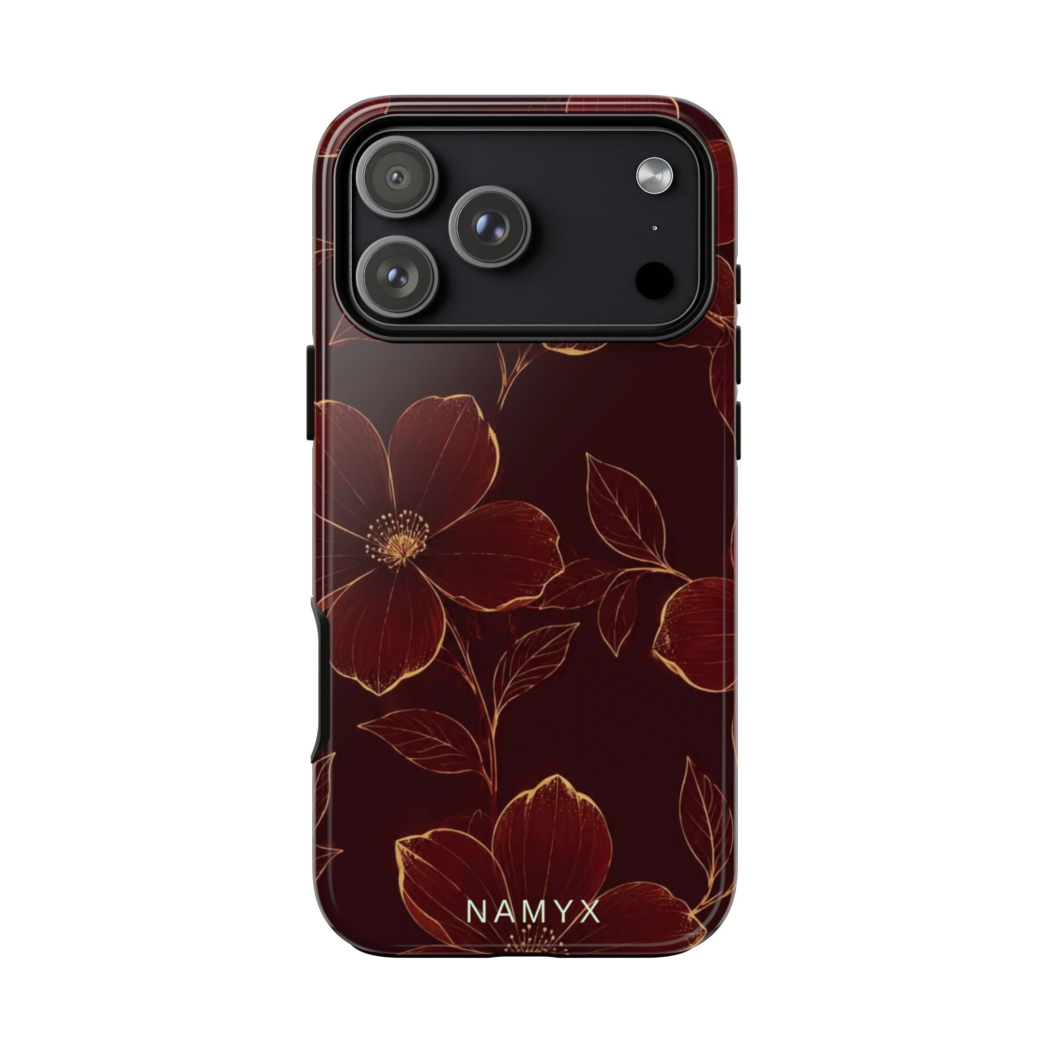 Floral Tough Case — Dark Red Botanical Phone Case