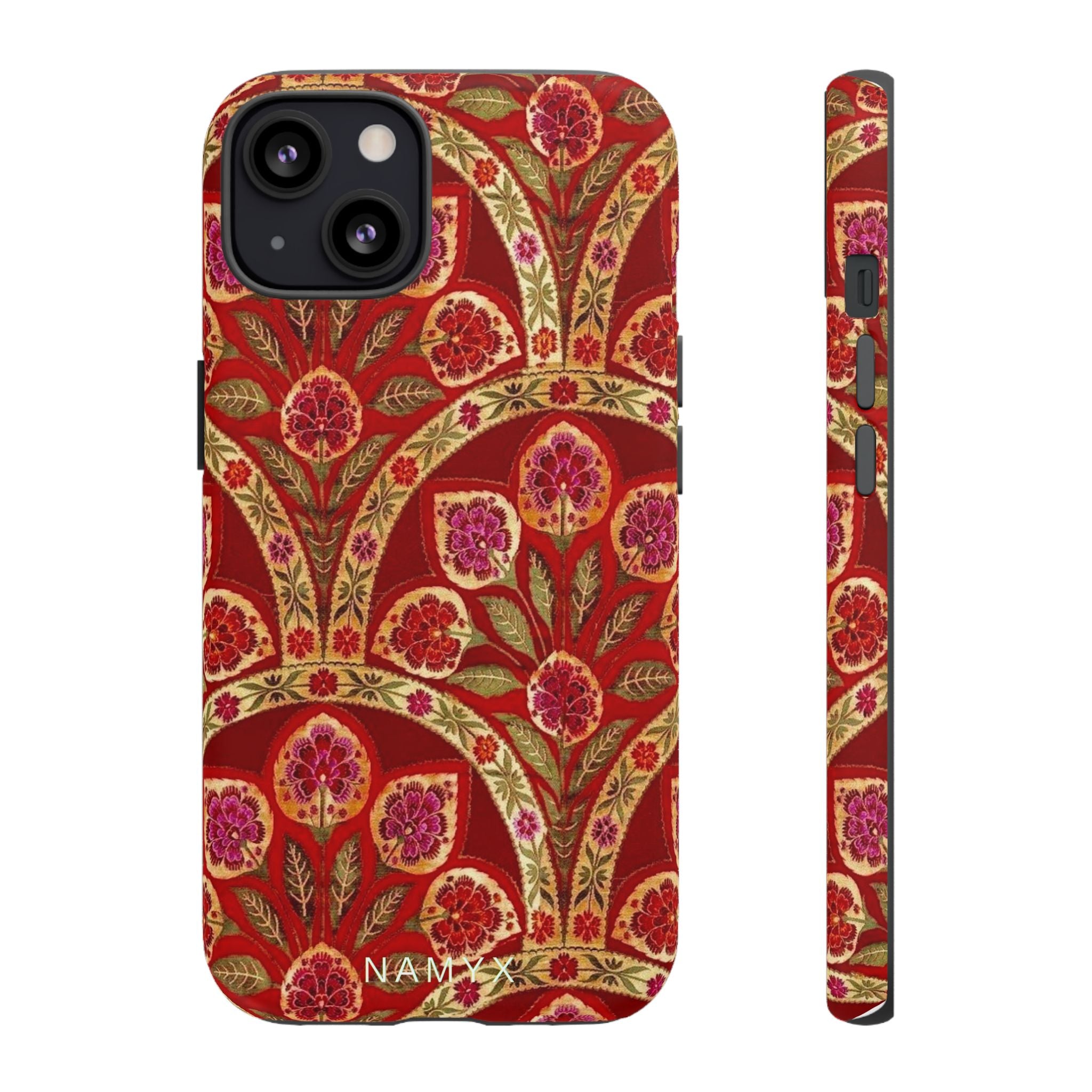 Floral Paisley Tough Phone Case — Red Gold Vintage Pattern