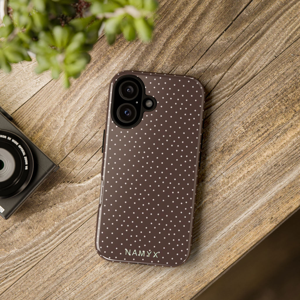 Brown Polka Dot Tough Phone Case - Slim Protective iPhone Cover