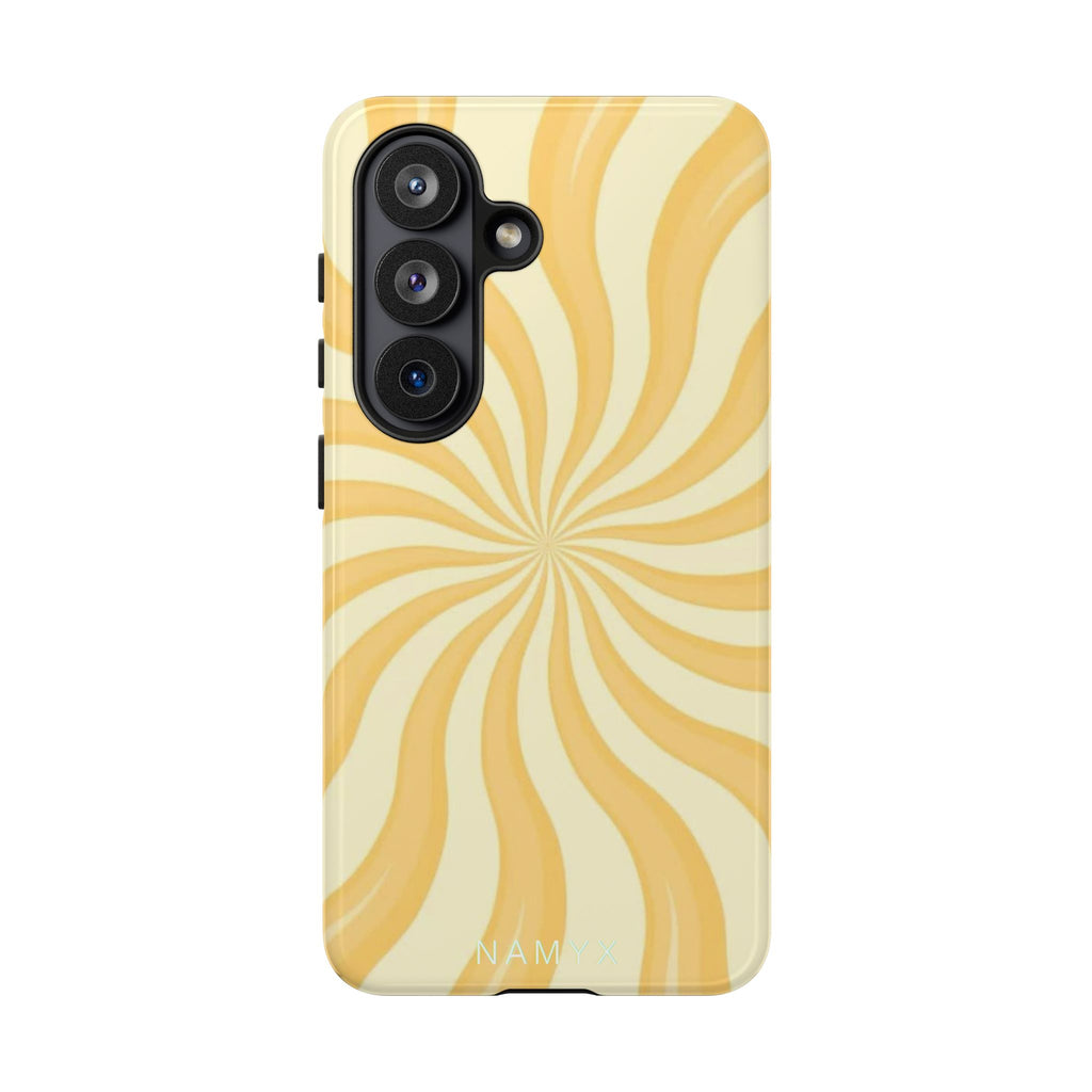 Phone Case — Retro Yellow Swirl Tough Protective Cover