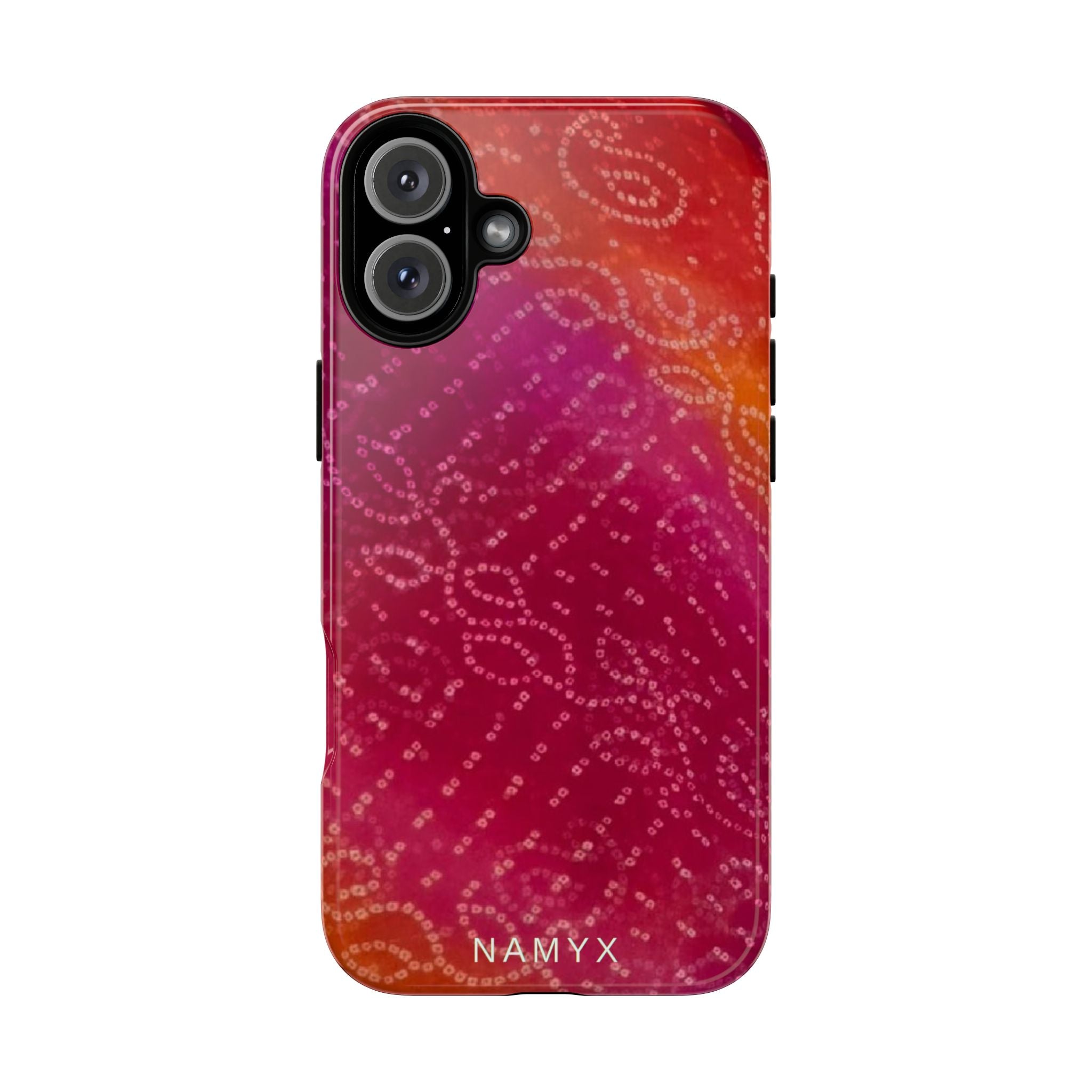 Floral Bandana Tough Case — Protective Phone Case with Pink Orange Paisley Design