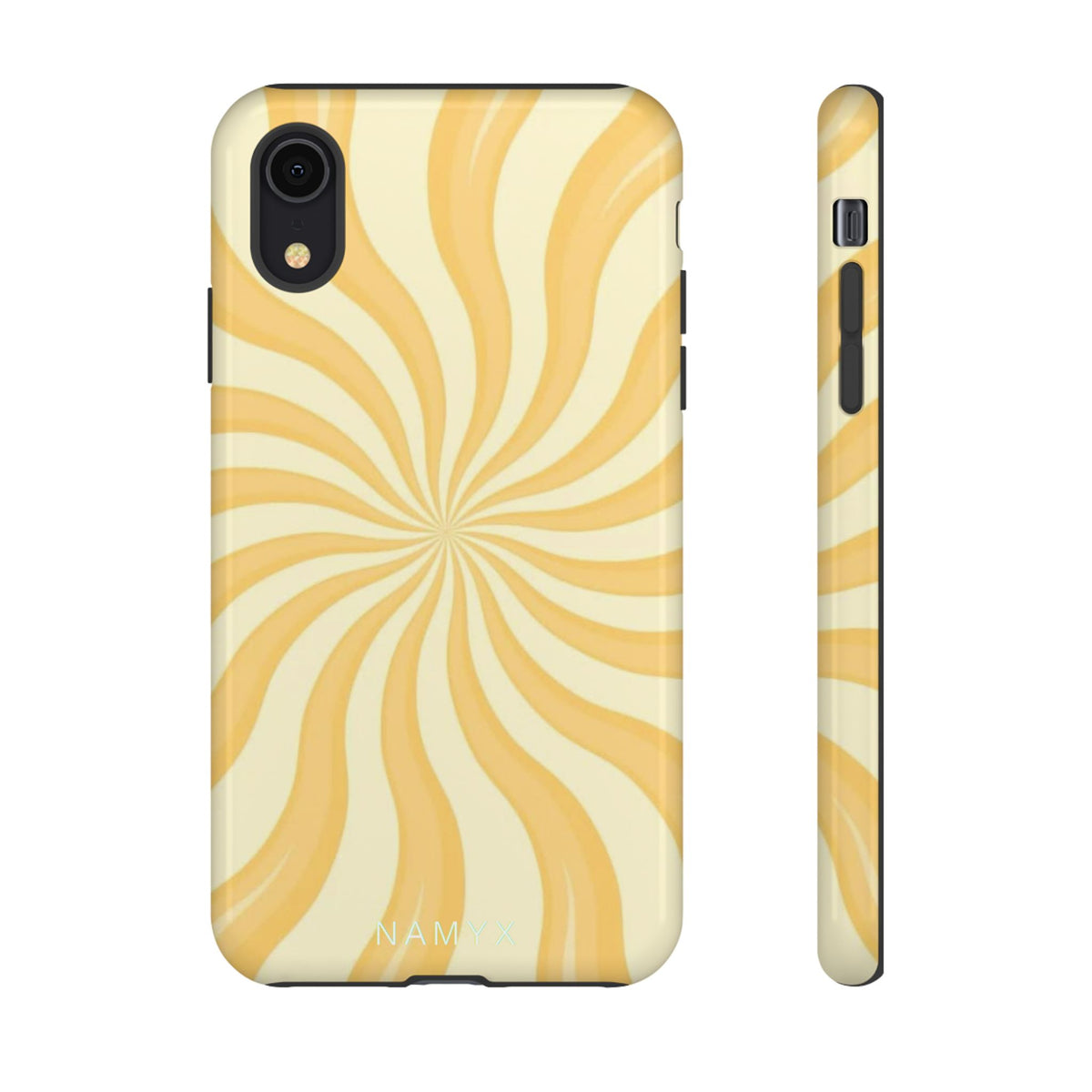 Phone Case — Retro Yellow Swirl Tough Protective Cover