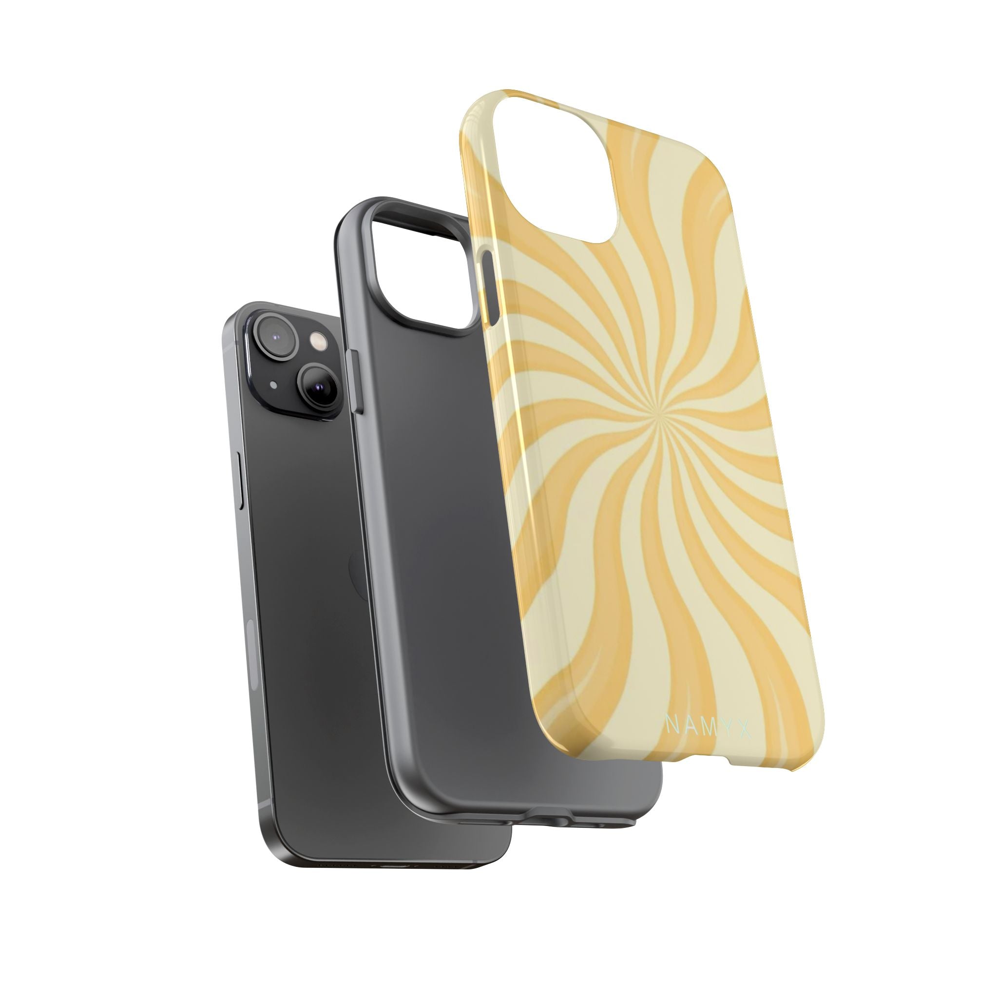 Phone Case — Retro Yellow Swirl Tough Protective Cover