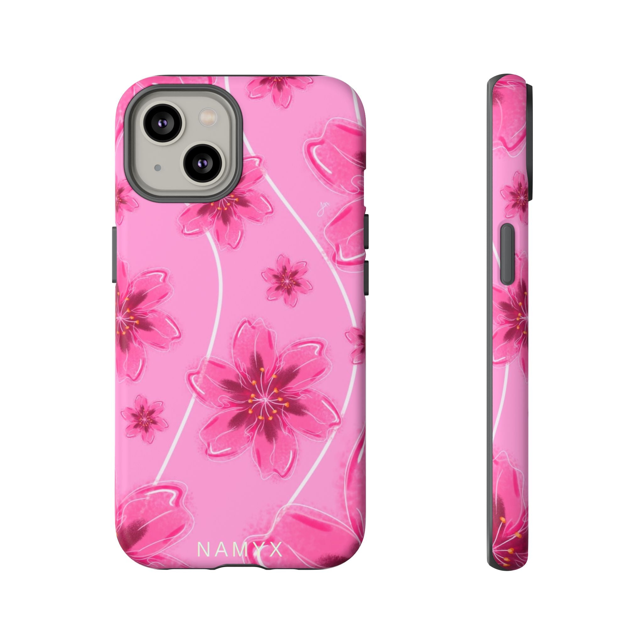 Pink Cherry Blossom Tough Phone Case — Floral Protective Cover
