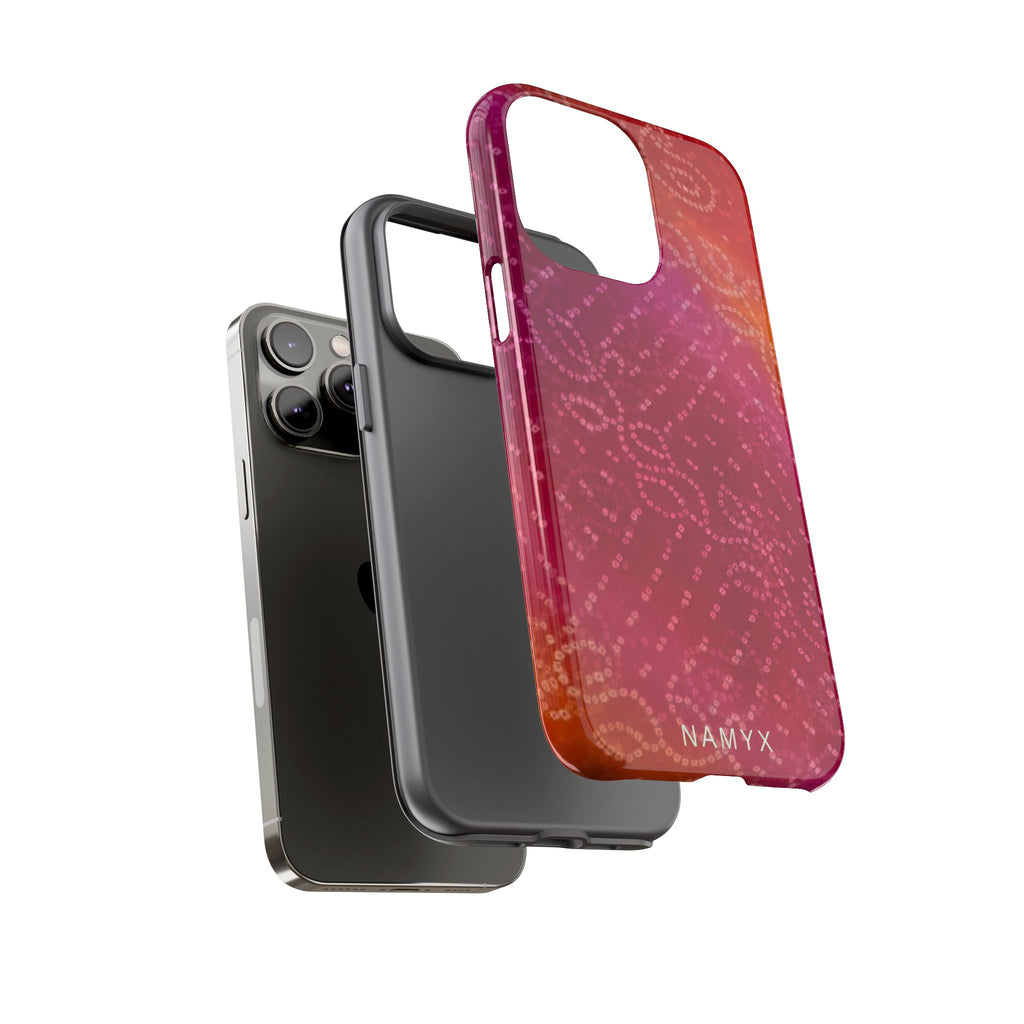 Floral Bandana Tough Case — Protective Phone Case with Pink Orange Paisley Design