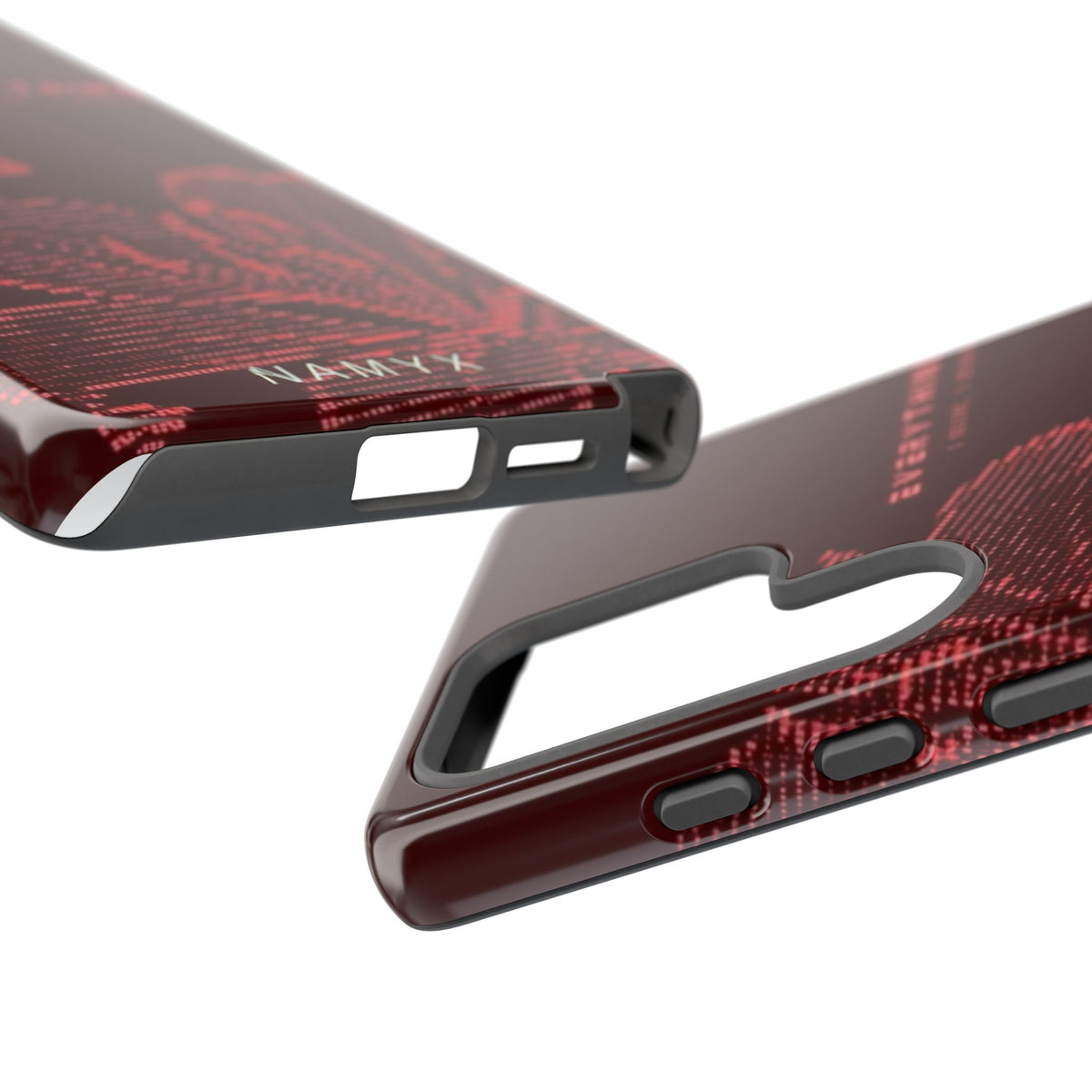 Floral Tough Phone Case — 'Everything' Burgundy Protective Cover
