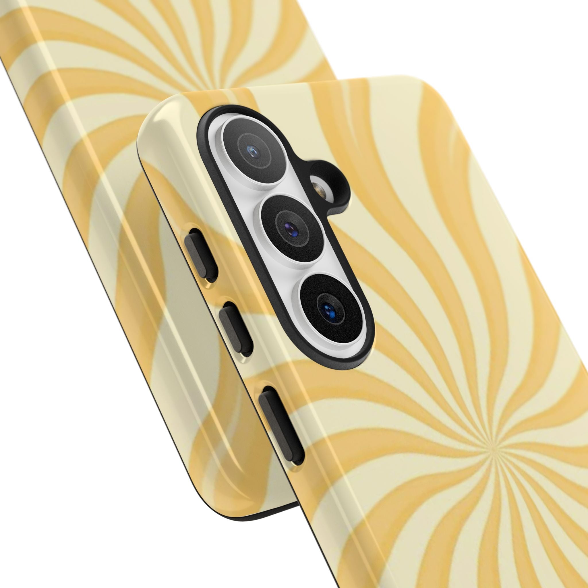 Phone Case — Retro Yellow Swirl Tough Protective Cover
