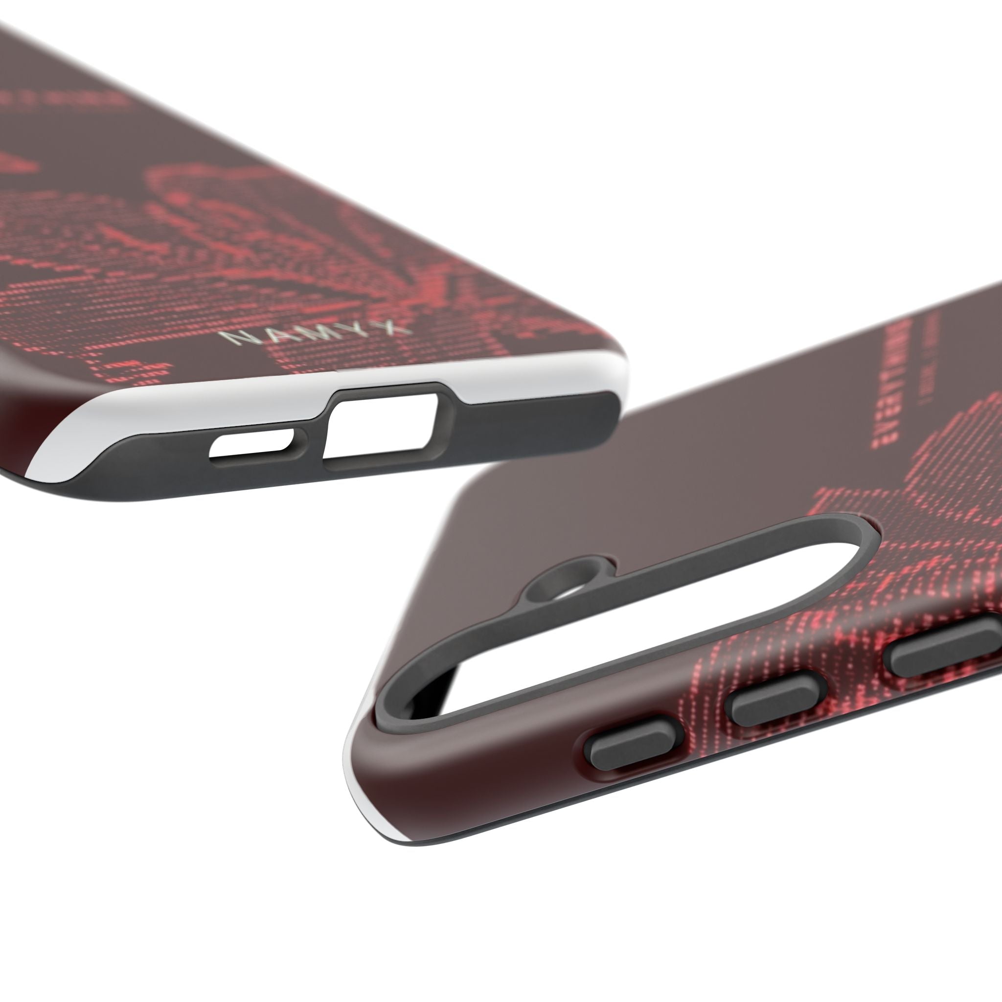 Floral Tough Phone Case — 'Everything' Burgundy Protective Cover