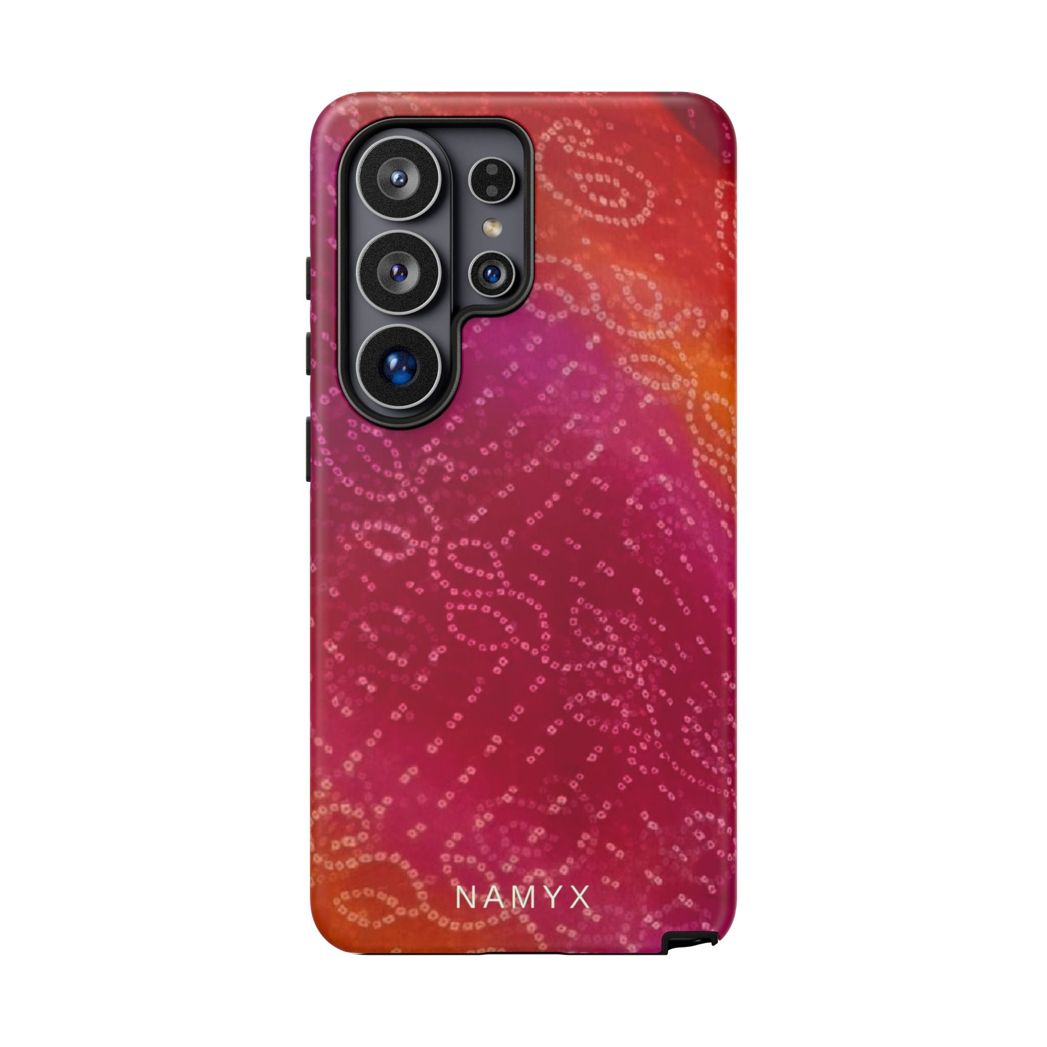 Floral Bandana Tough Case — Protective Phone Case with Pink Orange Paisley Design