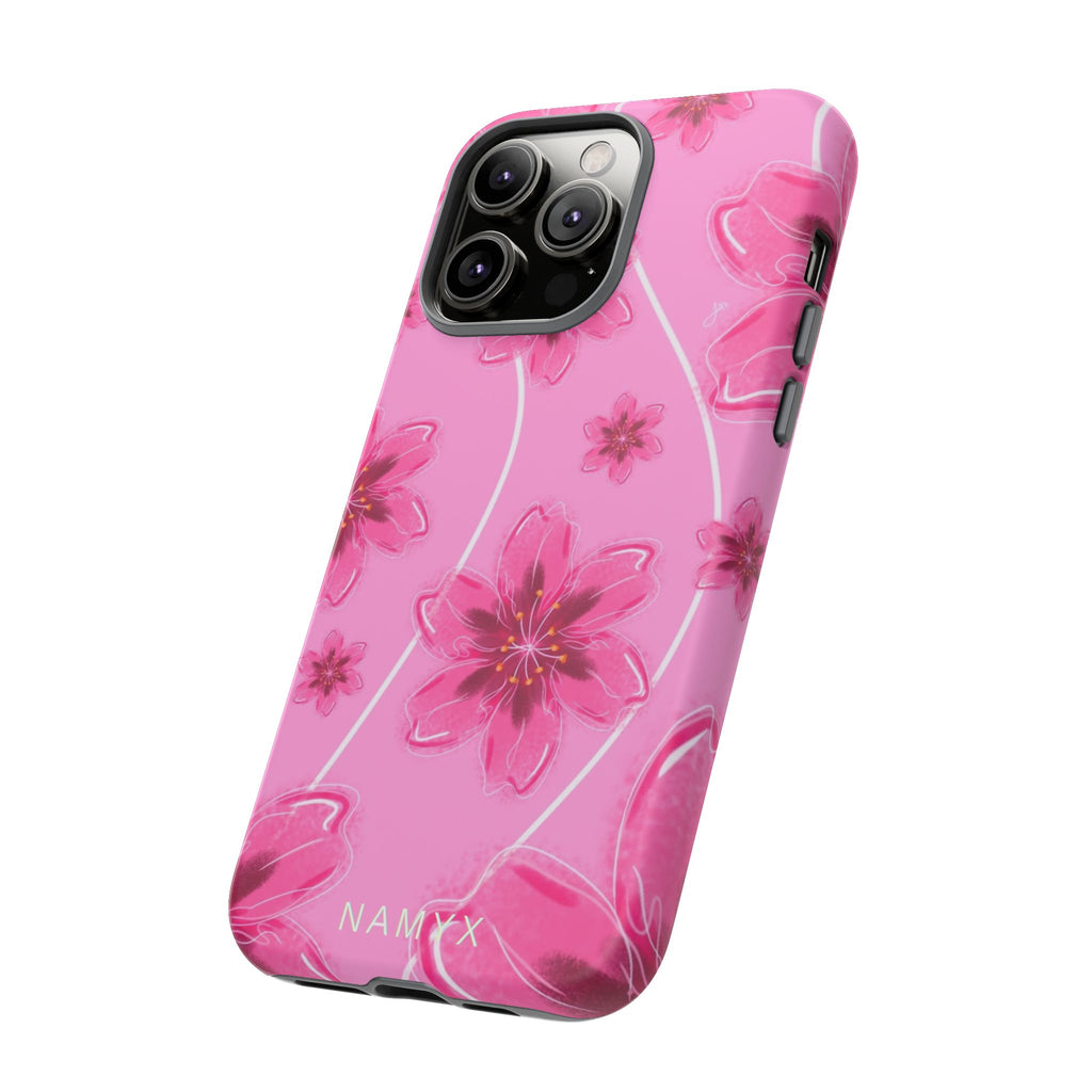 Pink Cherry Blossom Tough Phone Case — Floral Protective Cover