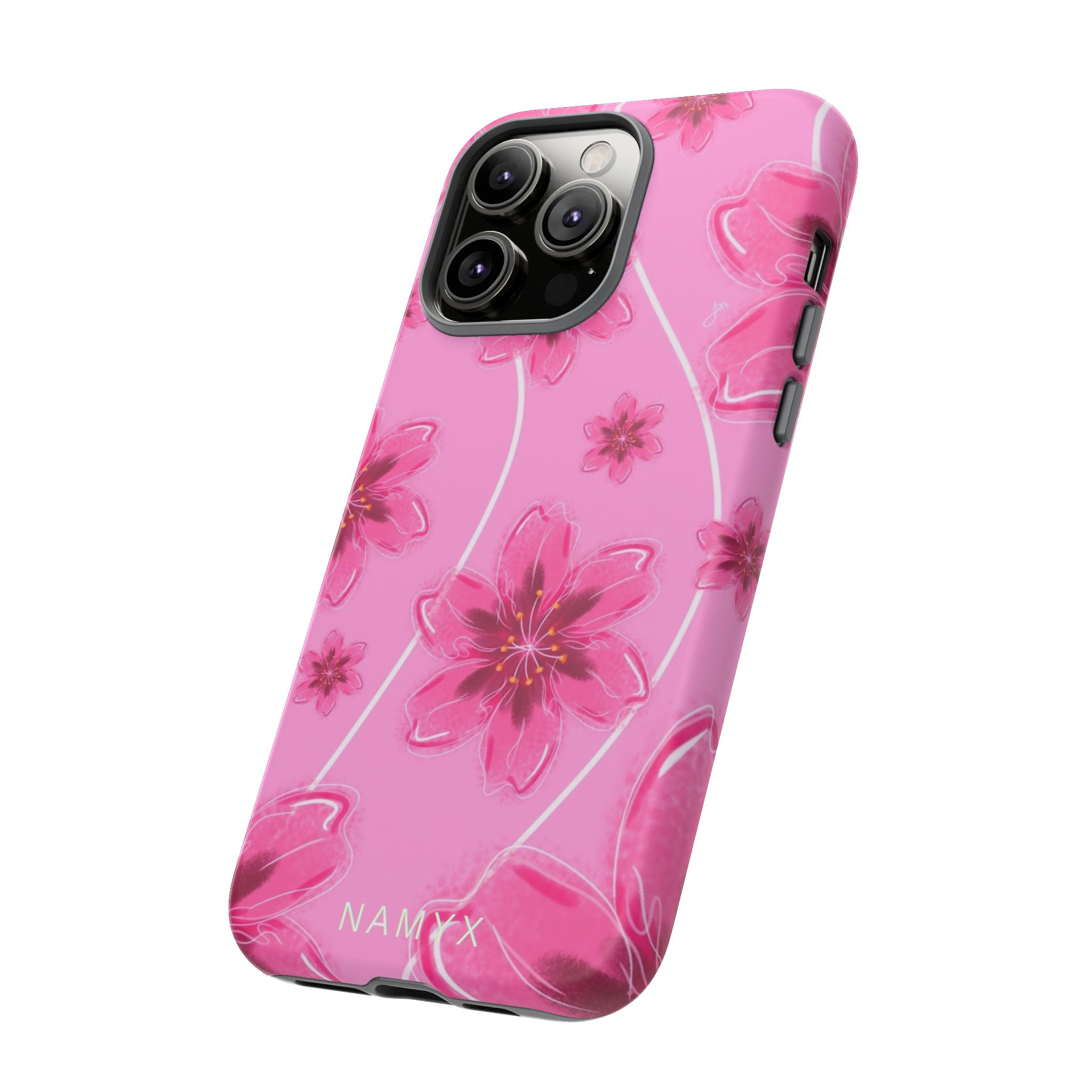 Pink Cherry Blossom Tough Phone Case — Floral Protective Cover
