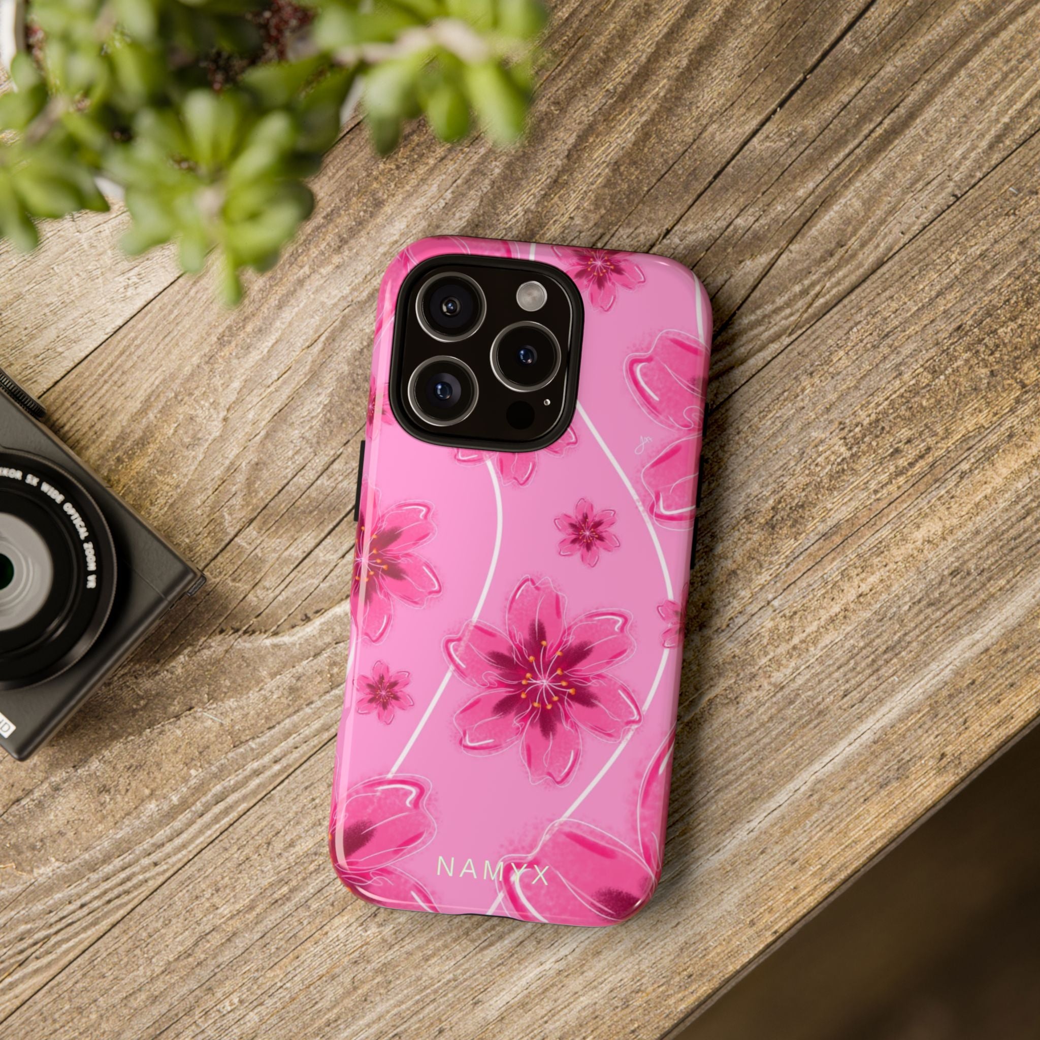Pink Cherry Blossom Tough Phone Case — Floral Protective Cover