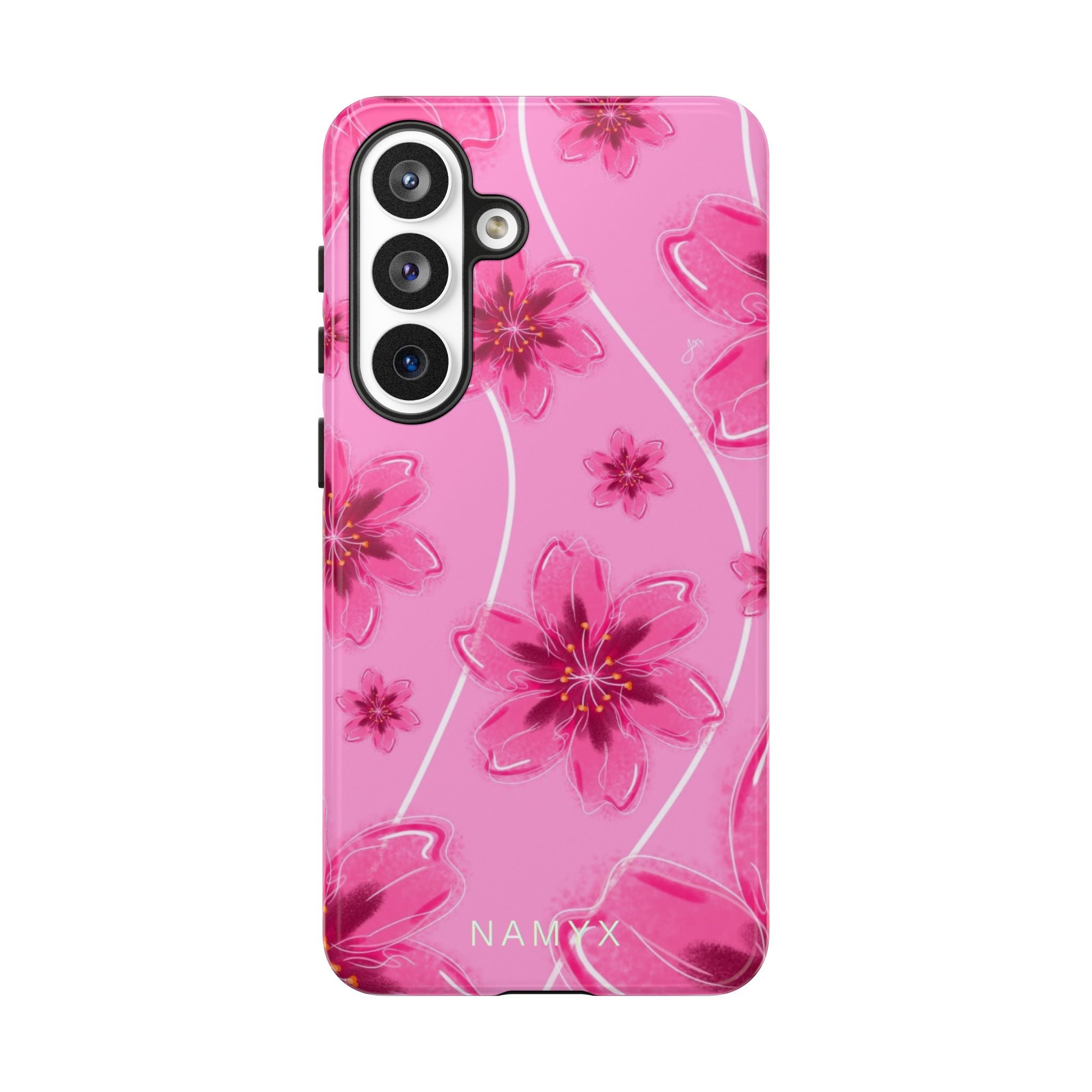 Pink Cherry Blossom Tough Phone Case — Floral Protective Cover