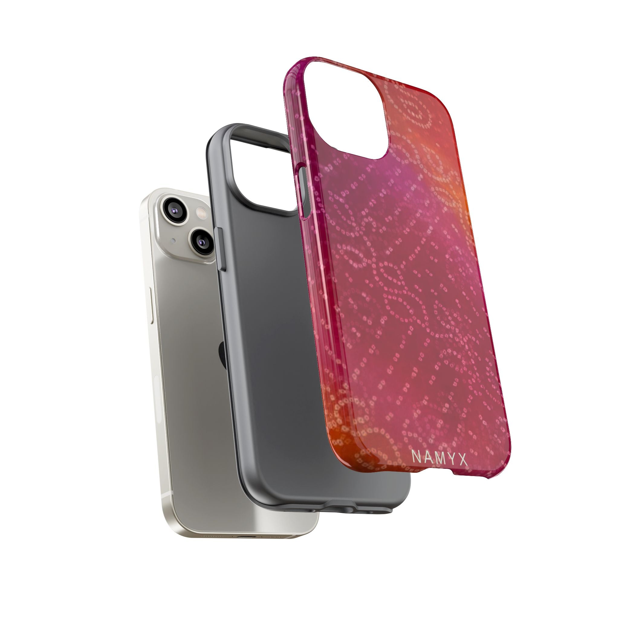 Floral Bandana Tough Case — Protective Phone Case with Pink Orange Paisley Design