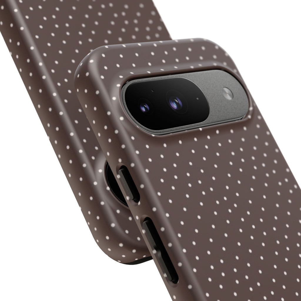 Brown Polka Dot Tough Phone Case - Slim Protective iPhone Cover