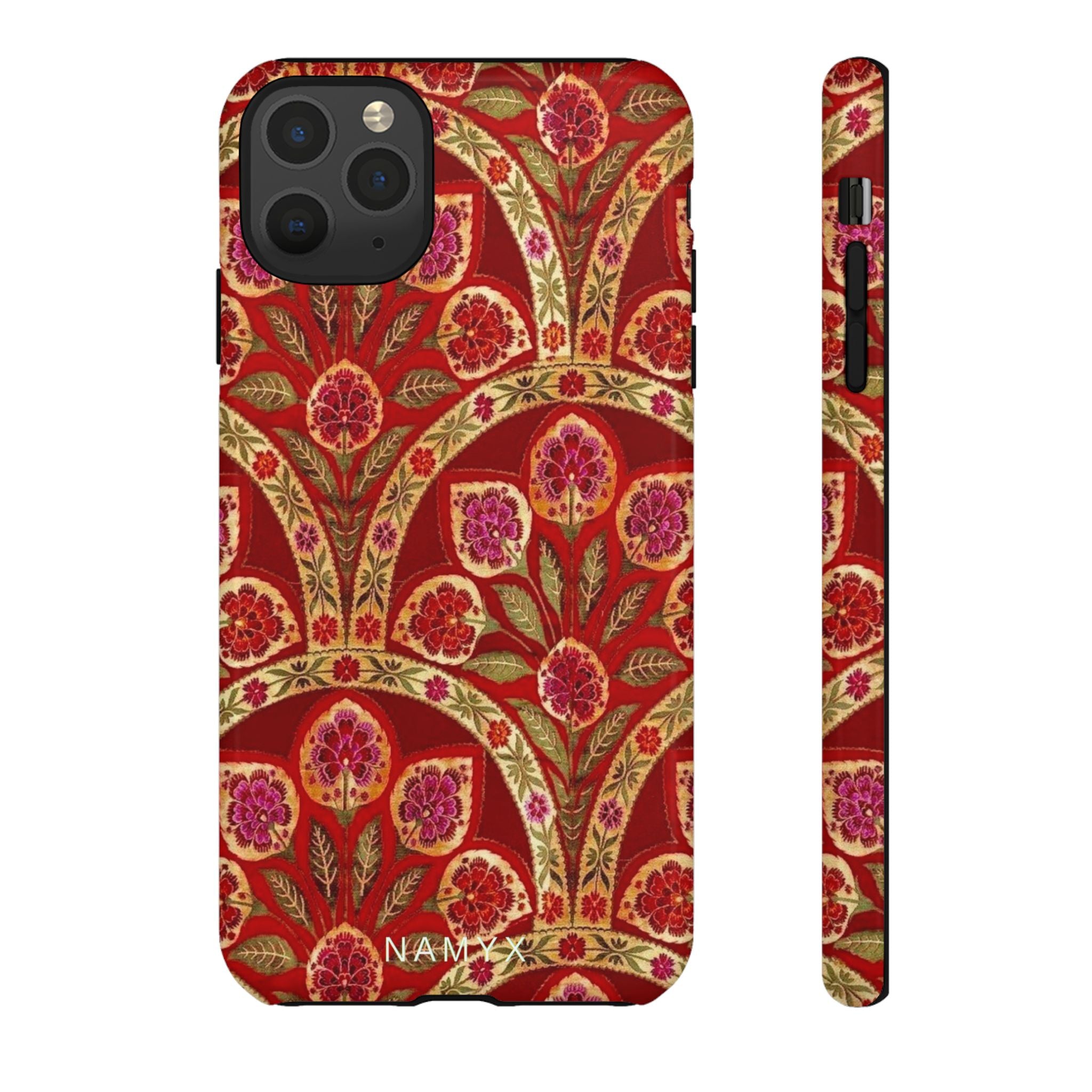 Floral Paisley Tough Phone Case — Red Gold Vintage Pattern