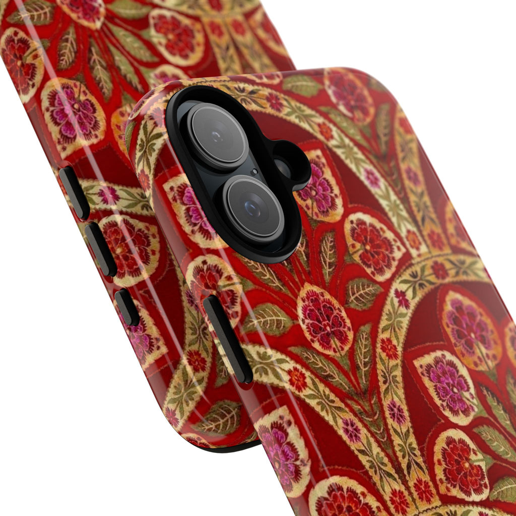 Floral Paisley Tough Phone Case — Red Gold Vintage Pattern