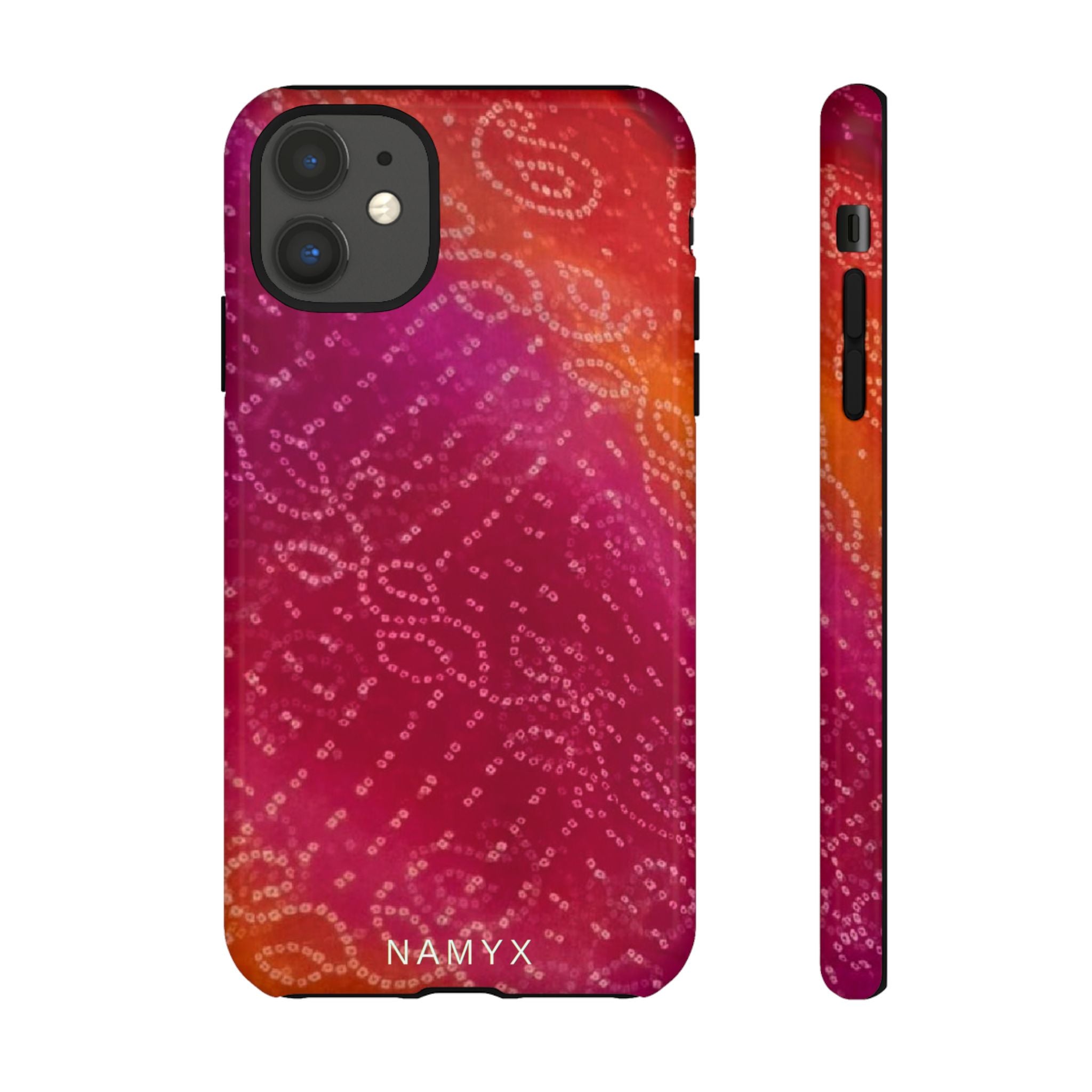 Floral Bandana Tough Case — Protective Phone Case with Pink Orange Paisley Design