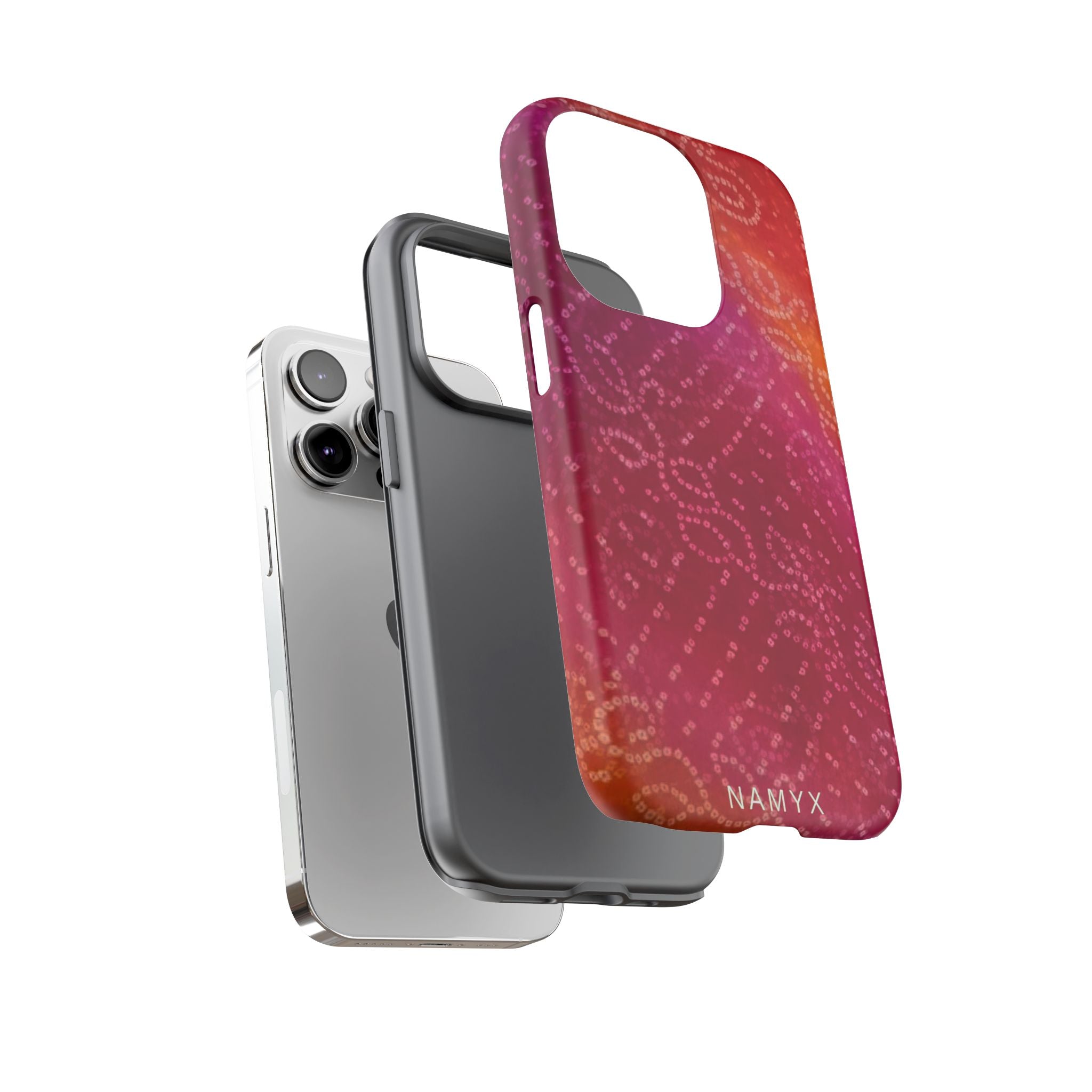 Floral Bandana Tough Case — Protective Phone Case with Pink Orange Paisley Design