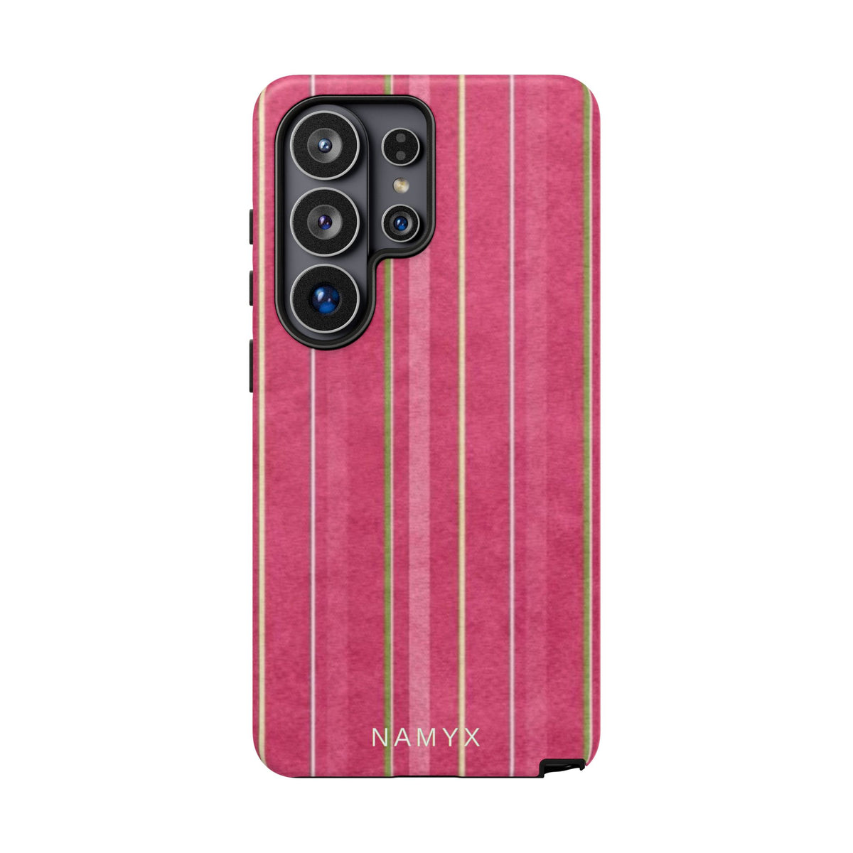 Pink Vertical Stripe Tough Phone Case — Durable Protective iPhone Cover with Subtle Vintage Stripes