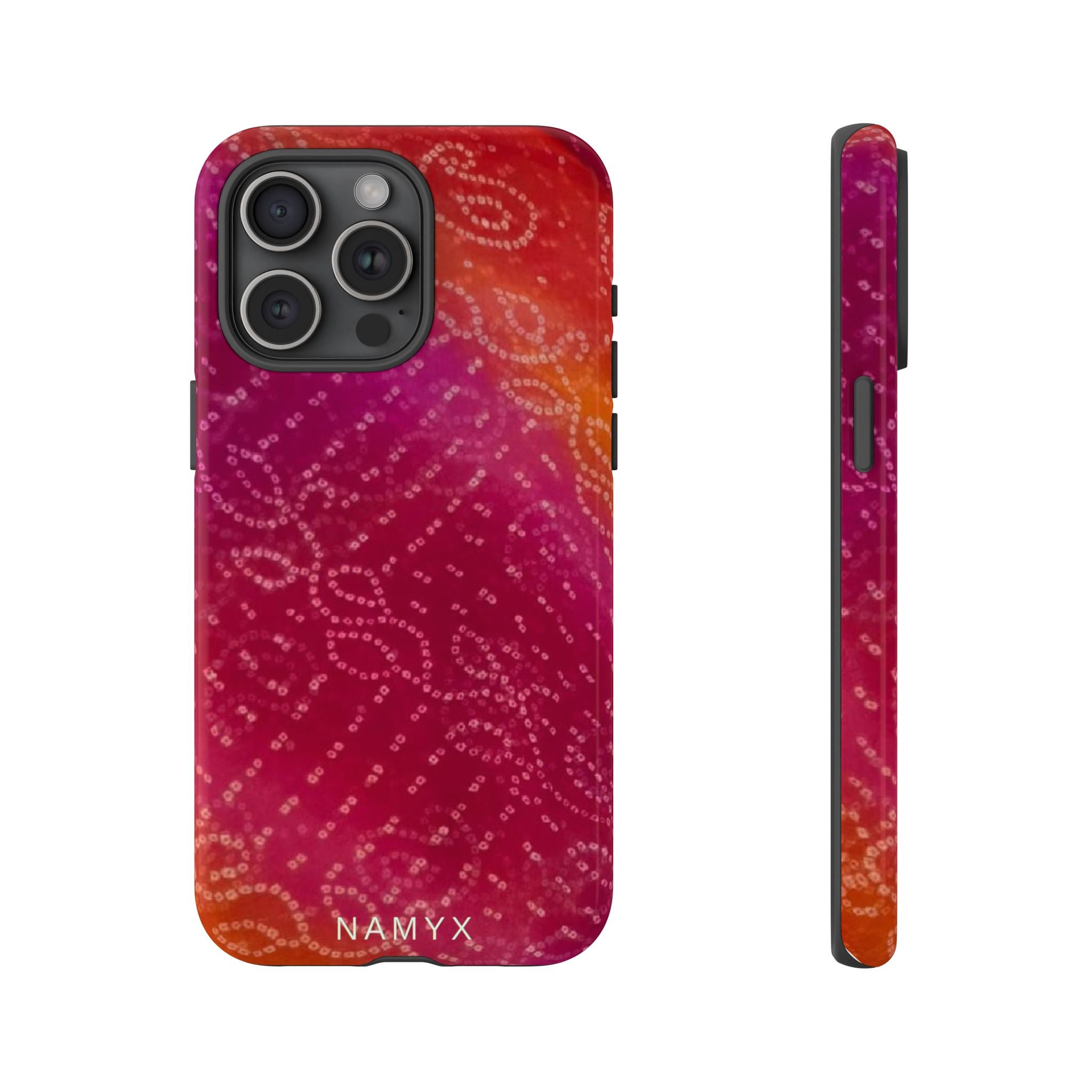 Floral Bandana Tough Case — Protective Phone Case with Pink Orange Paisley Design