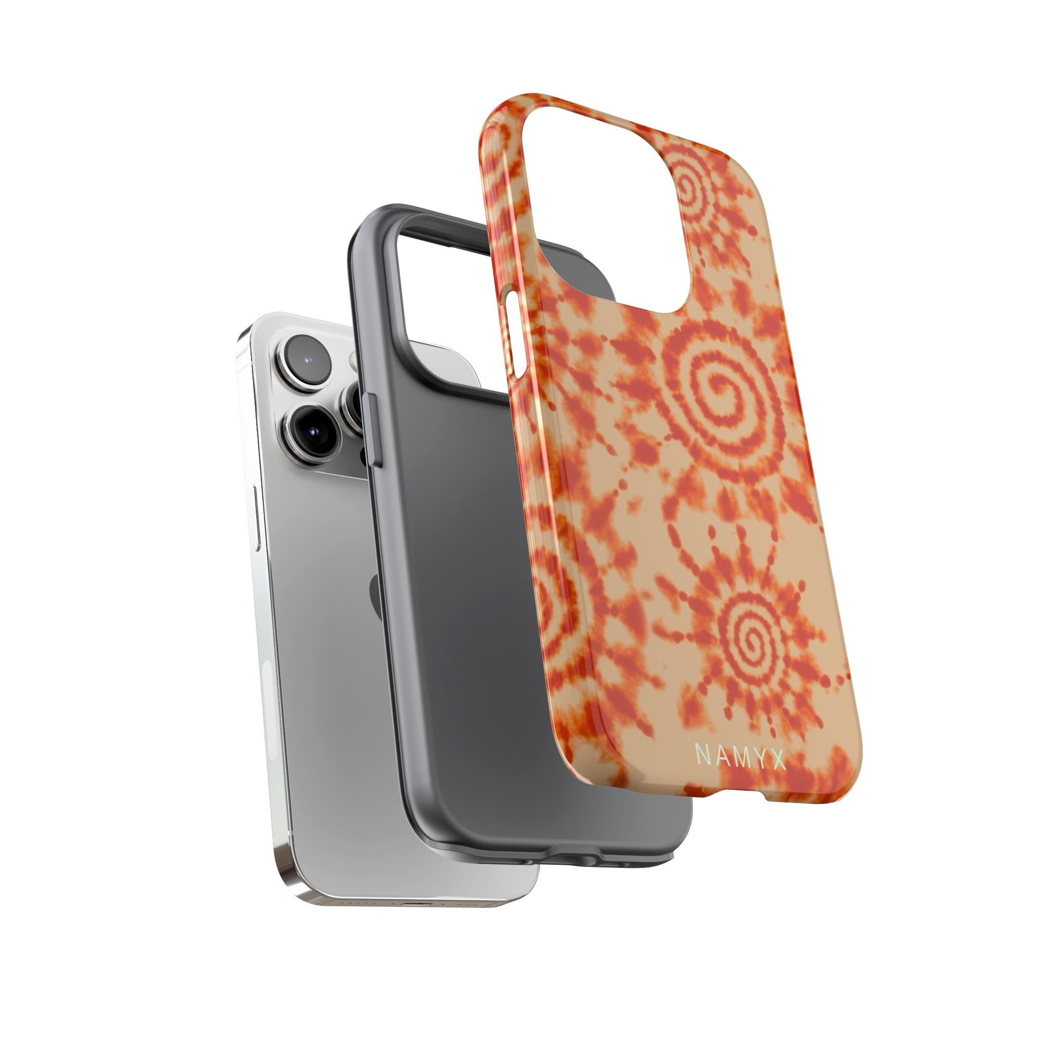 Tie-Dye Spiral Tough Phone Case — Orange Retro Protective Case