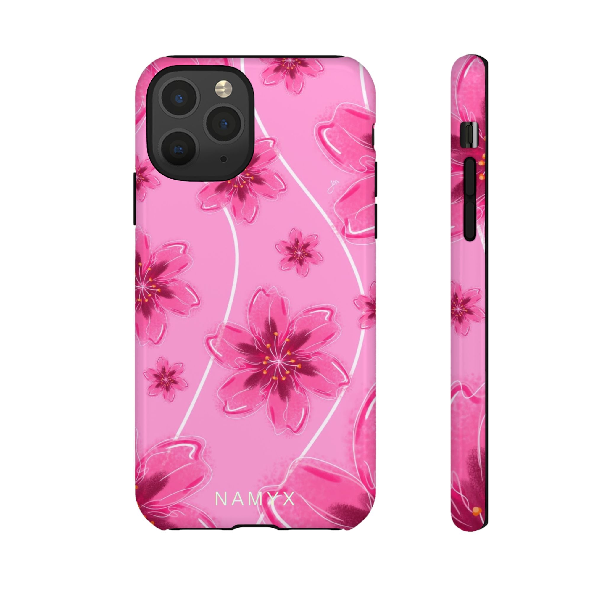 Pink Cherry Blossom Tough Phone Case — Floral Protective Cover