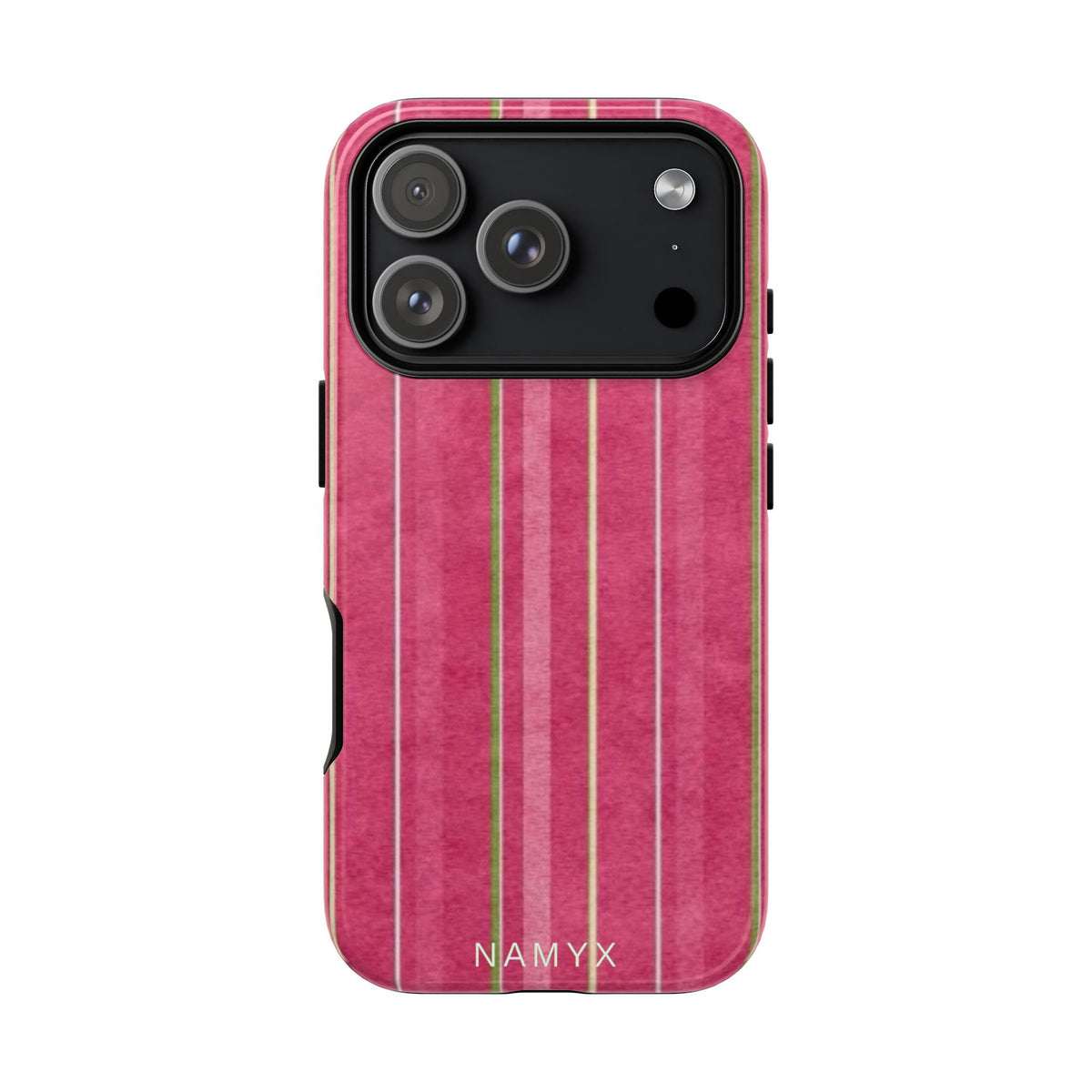 Pink Vertical Stripe Tough Phone Case — Durable Protective iPhone Cover with Subtle Vintage Stripes