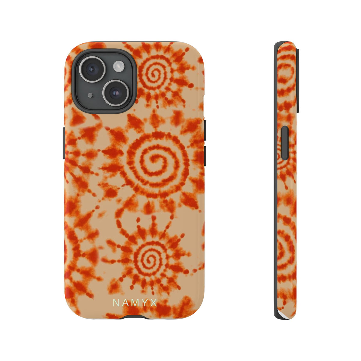 Tie-Dye Spiral Tough Phone Case — Orange Retro Protective Case