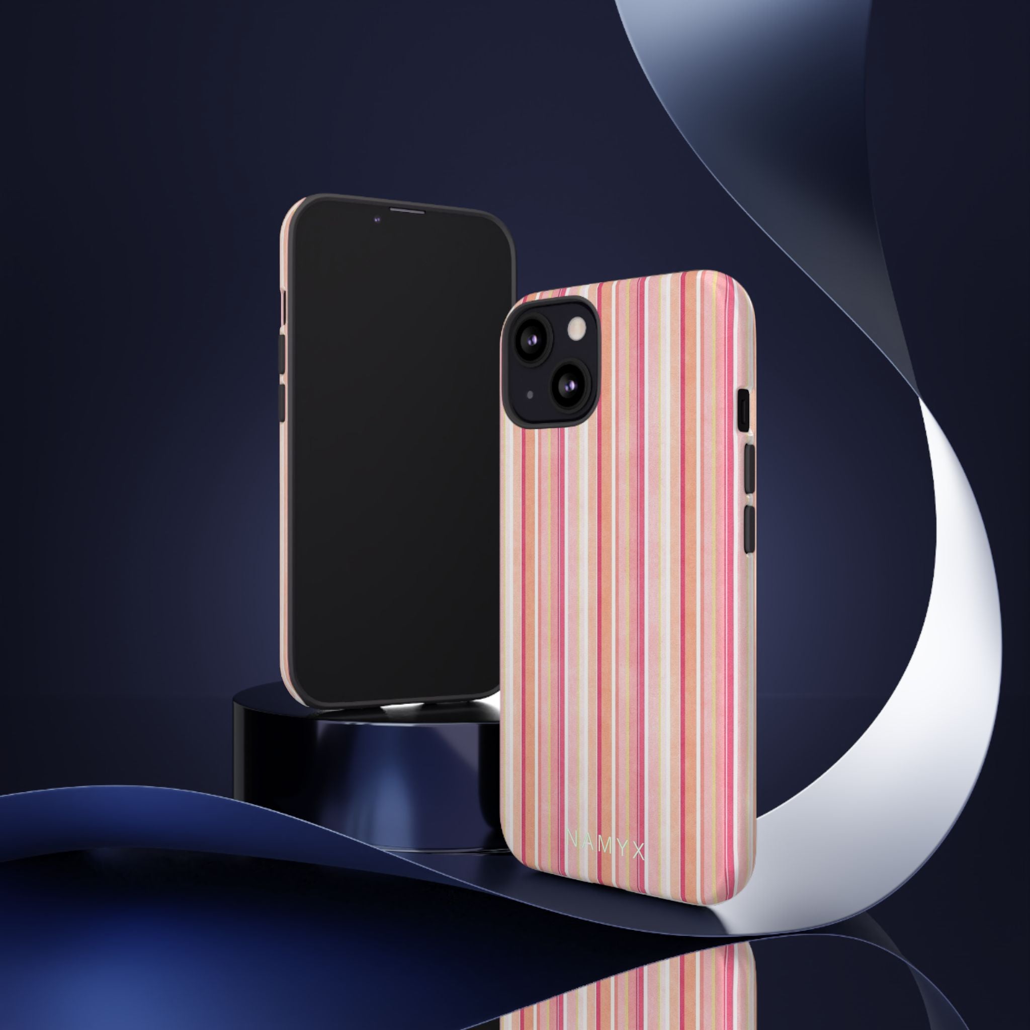 Pink Vintage Stripe Tough Phone Case