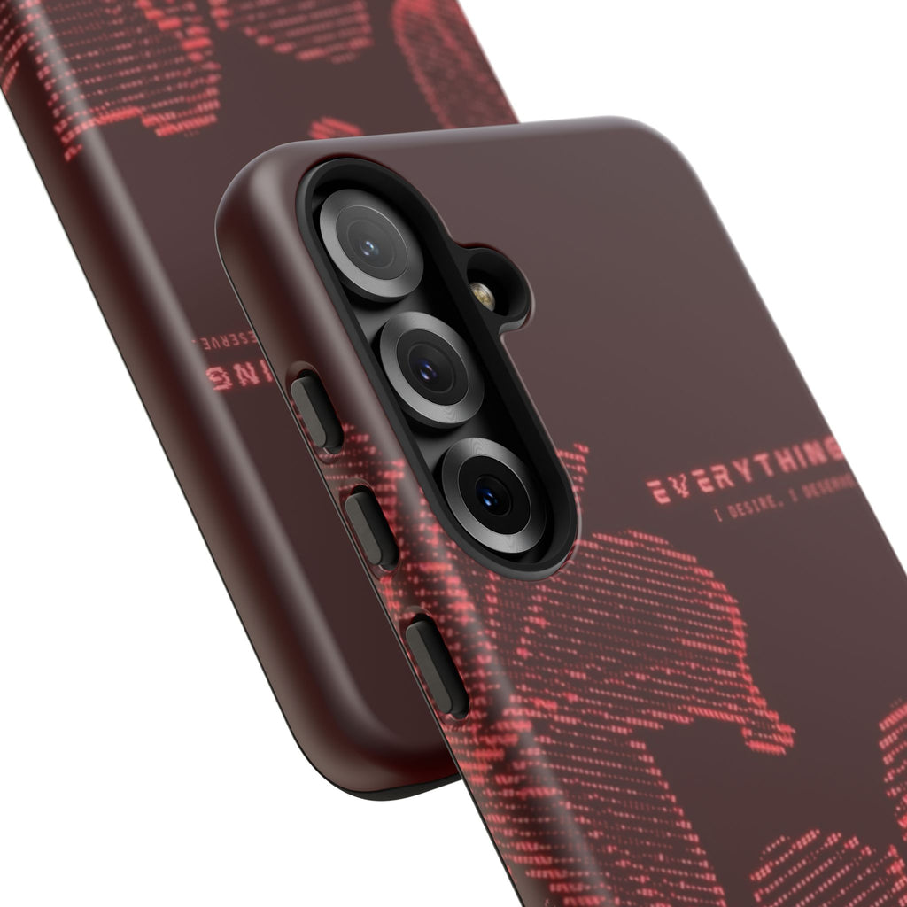 Floral Tough Phone Case — 'Everything' Burgundy Protective Cover