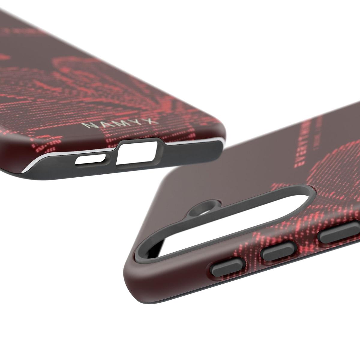 Floral Tough Phone Case — 'Everything' Burgundy Protective Cover