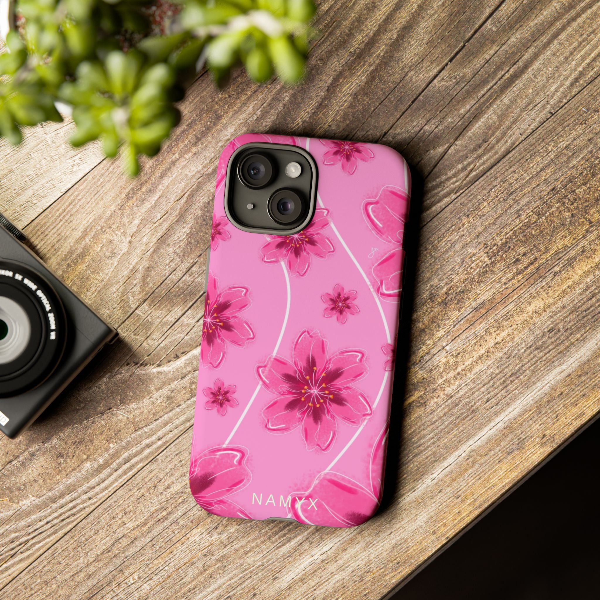 Pink Cherry Blossom Tough Phone Case — Floral Protective Cover