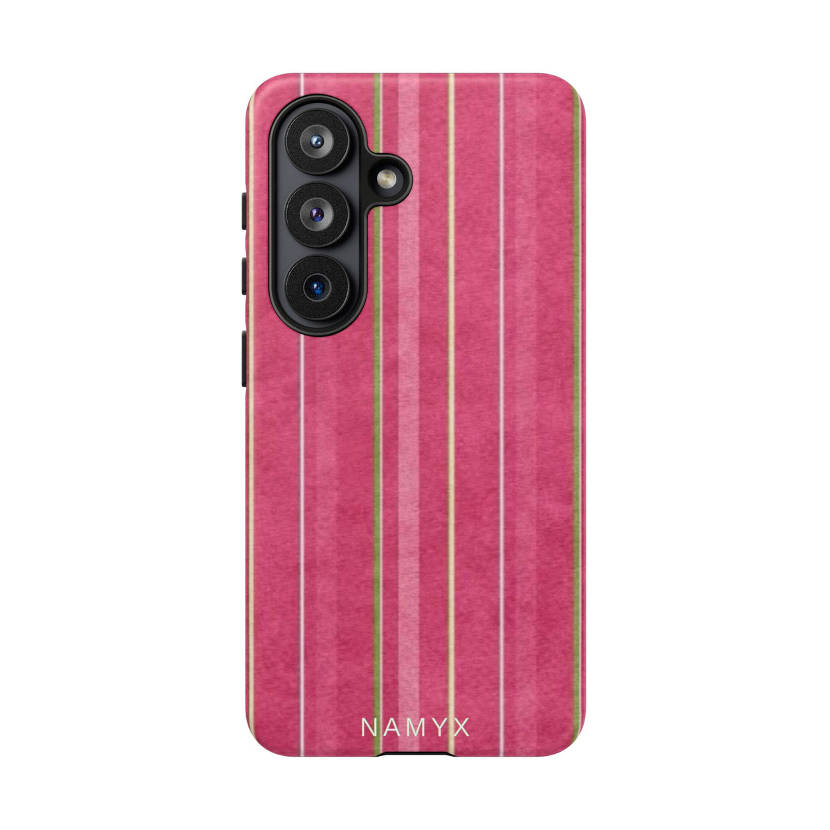 Pink Vertical Stripe Tough Phone Case — Durable Protective iPhone Cover with Subtle Vintage Stripes