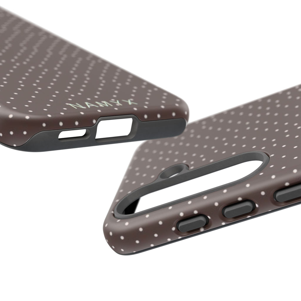 Brown Polka Dot Tough Phone Case - Slim Protective iPhone Cover