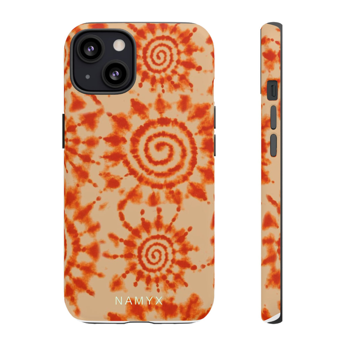Tie-Dye Spiral Tough Phone Case — Orange Retro Protective Case