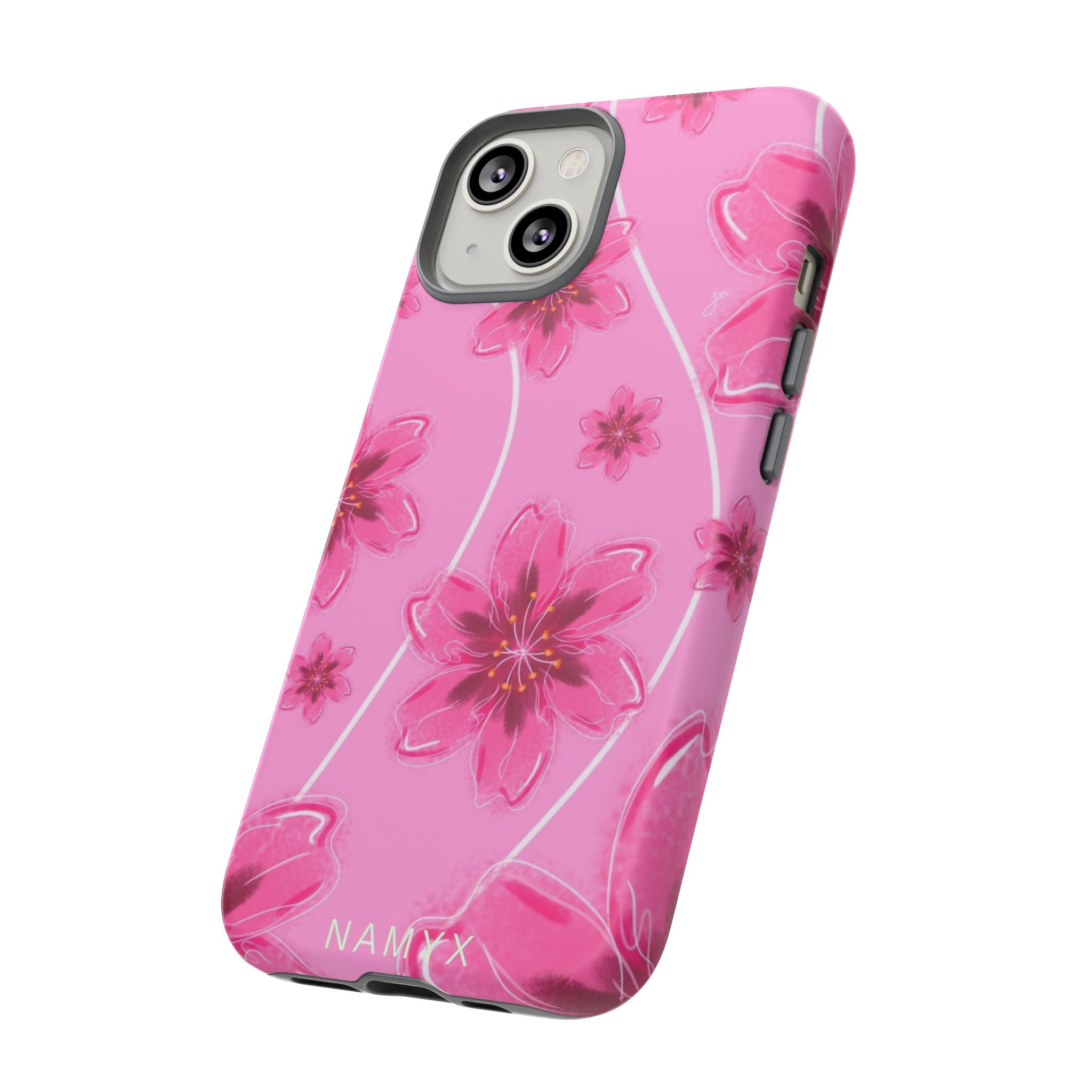 Pink Cherry Blossom Tough Phone Case — Floral Protective Cover